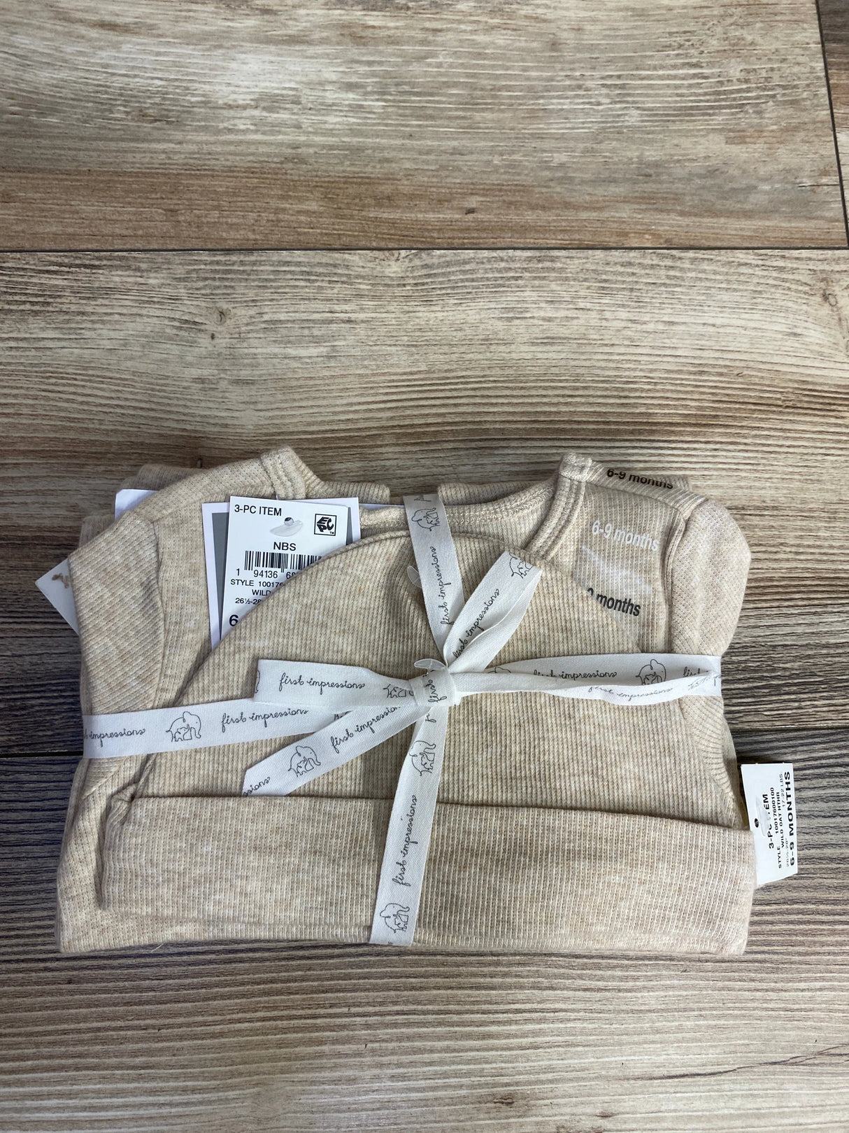 NEW First Impressions 3pc Shirt & Pants Set In Wild Oat sz 6-9m