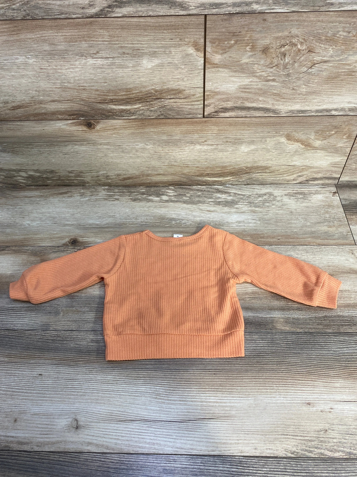 Shein Mama's Mini Waffle Knit Long Sleeve Shirt Orange sz 6m