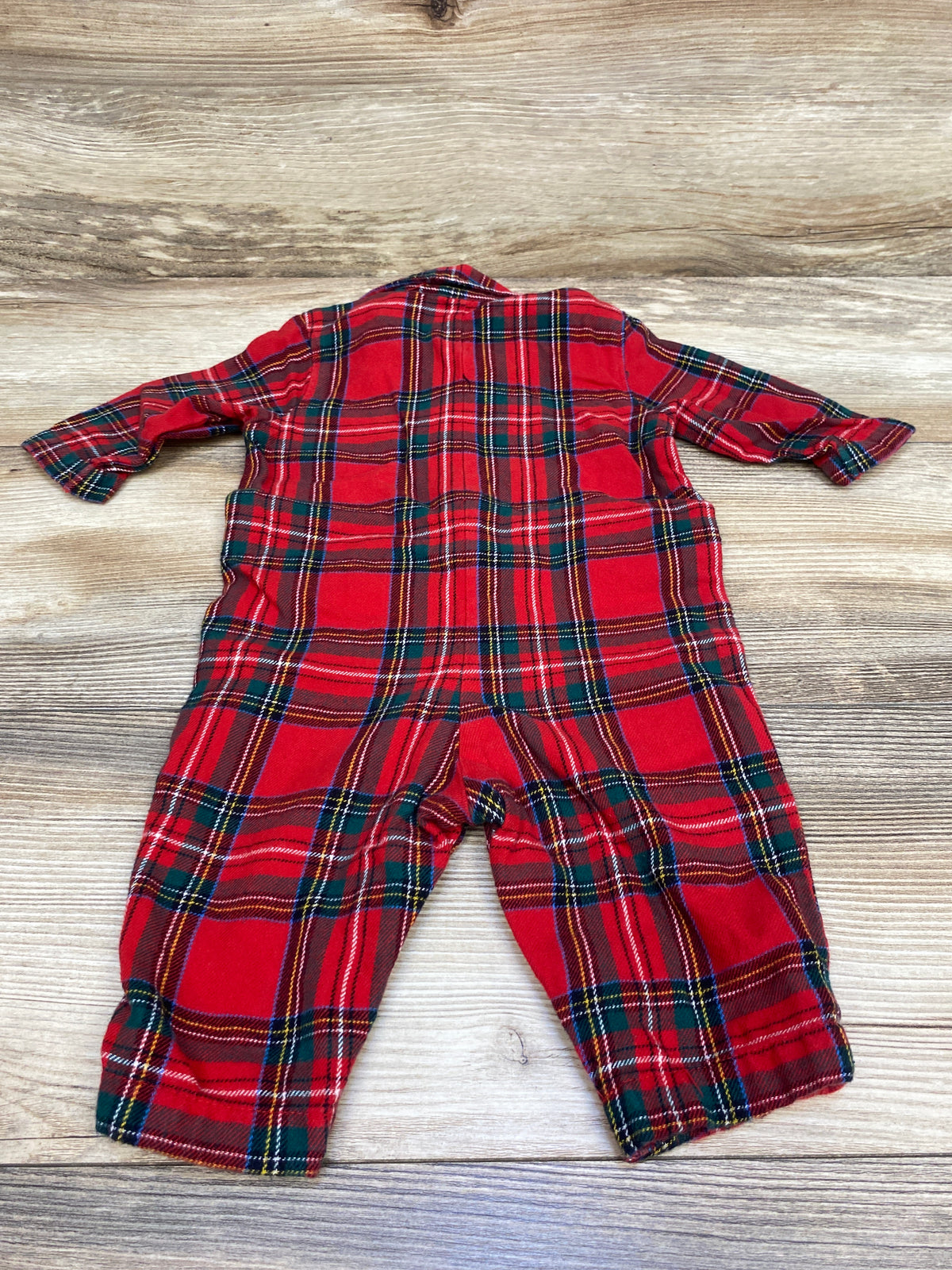 Old Navy Tartan Button Front Coverall Red sz 3-6m