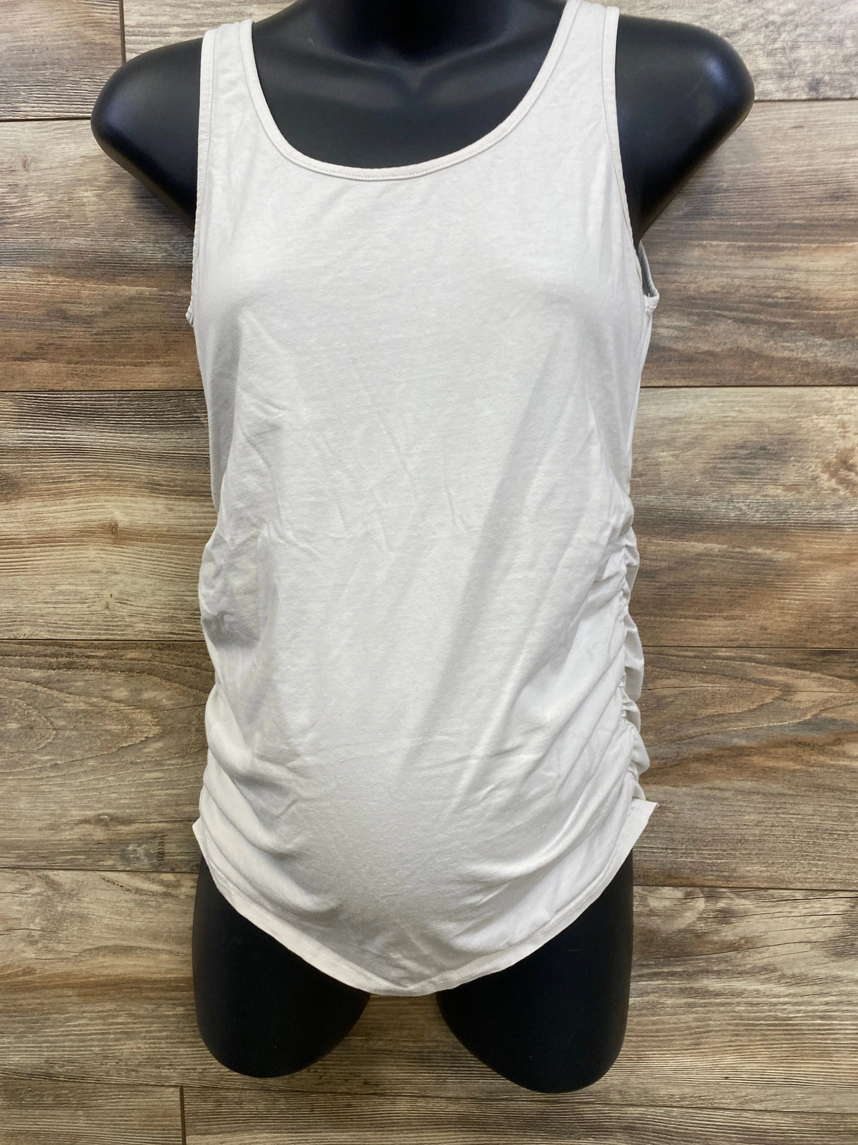 Ruched Maternity Tank Top White sz Small - Me n Mommy To Be