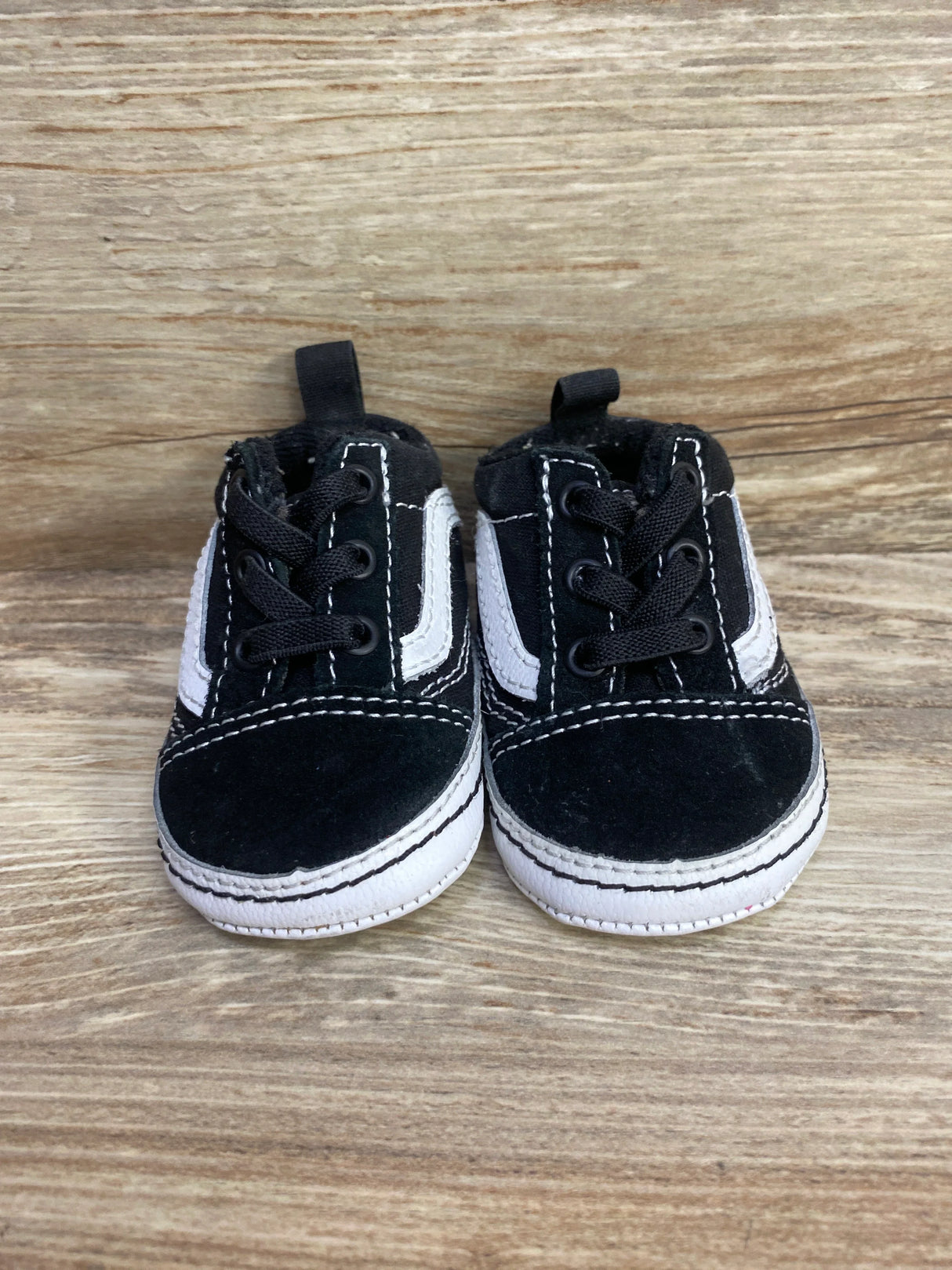 Vans Old Skool 'Black White' Crib Shoes sz 2c