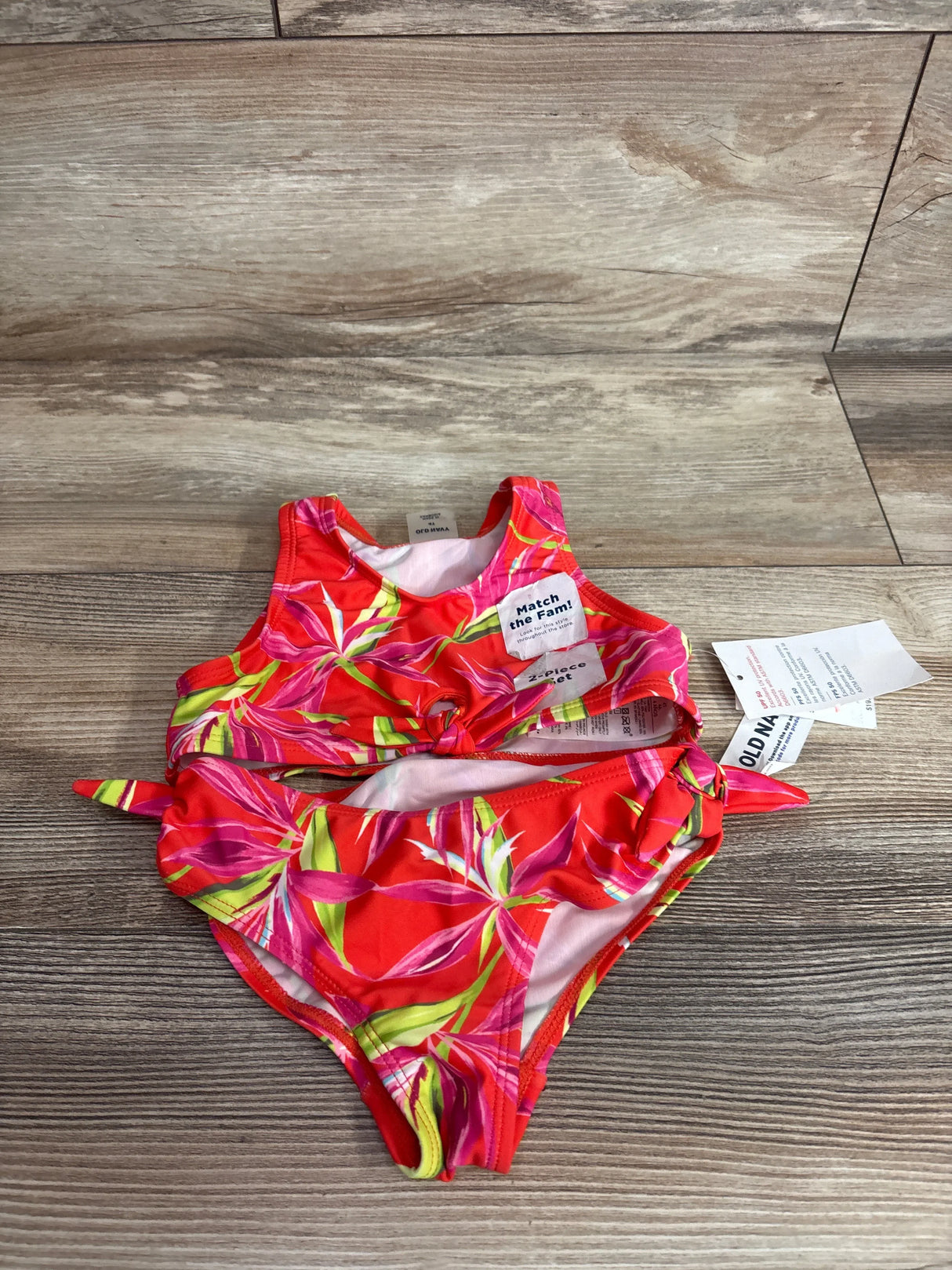 NEW Old Navy 2pc Bikini Swimsuit Orange sz 4T