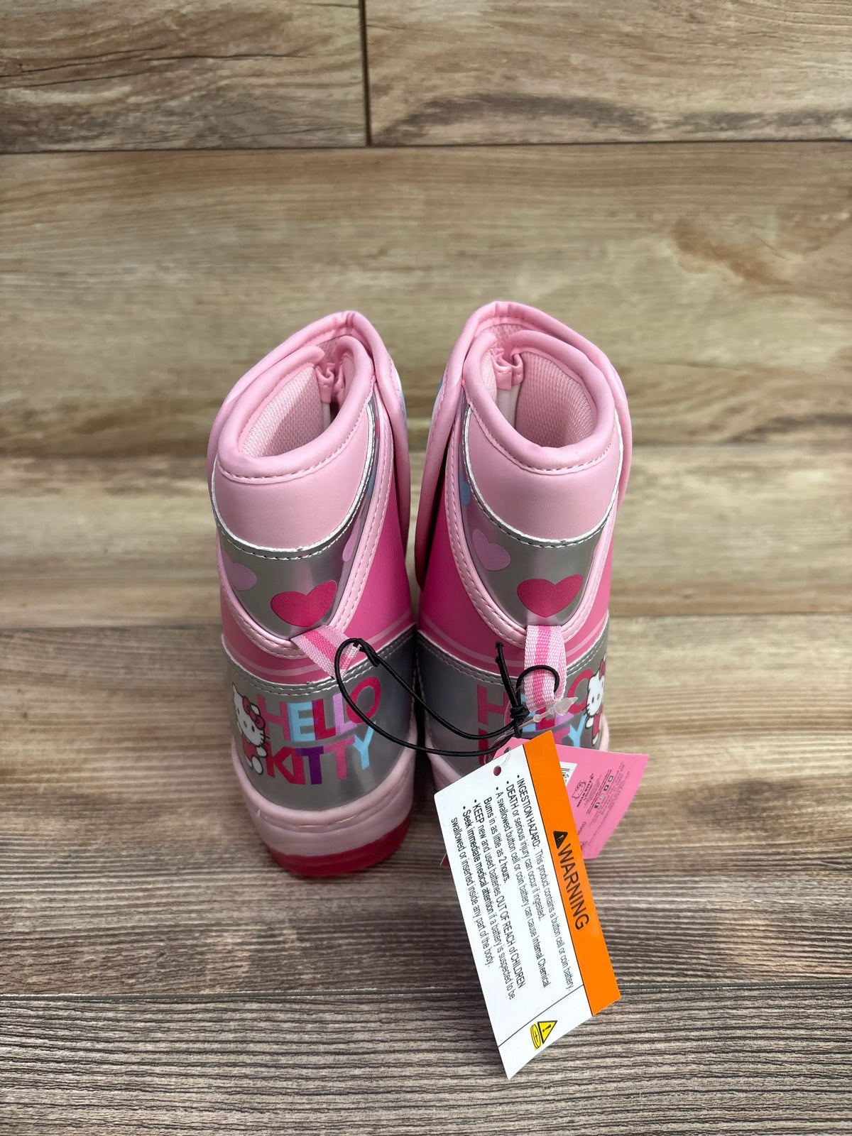New pink Hello Kitty light-up winter snow boots for kids, size 8c