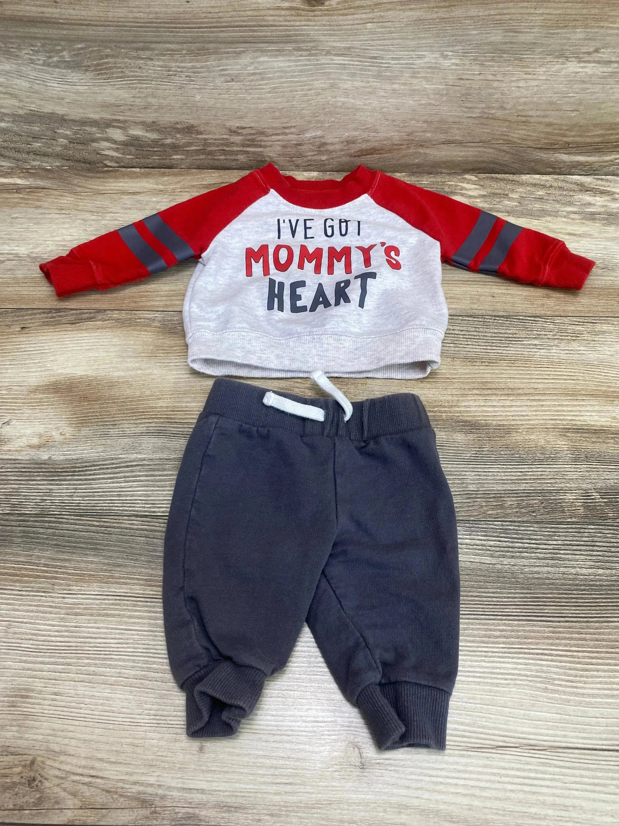 Carter's 2pc I've Got Mommy's Heart Sweatshirt & Joggers Red sz 3m - Me n Mommy To Be
