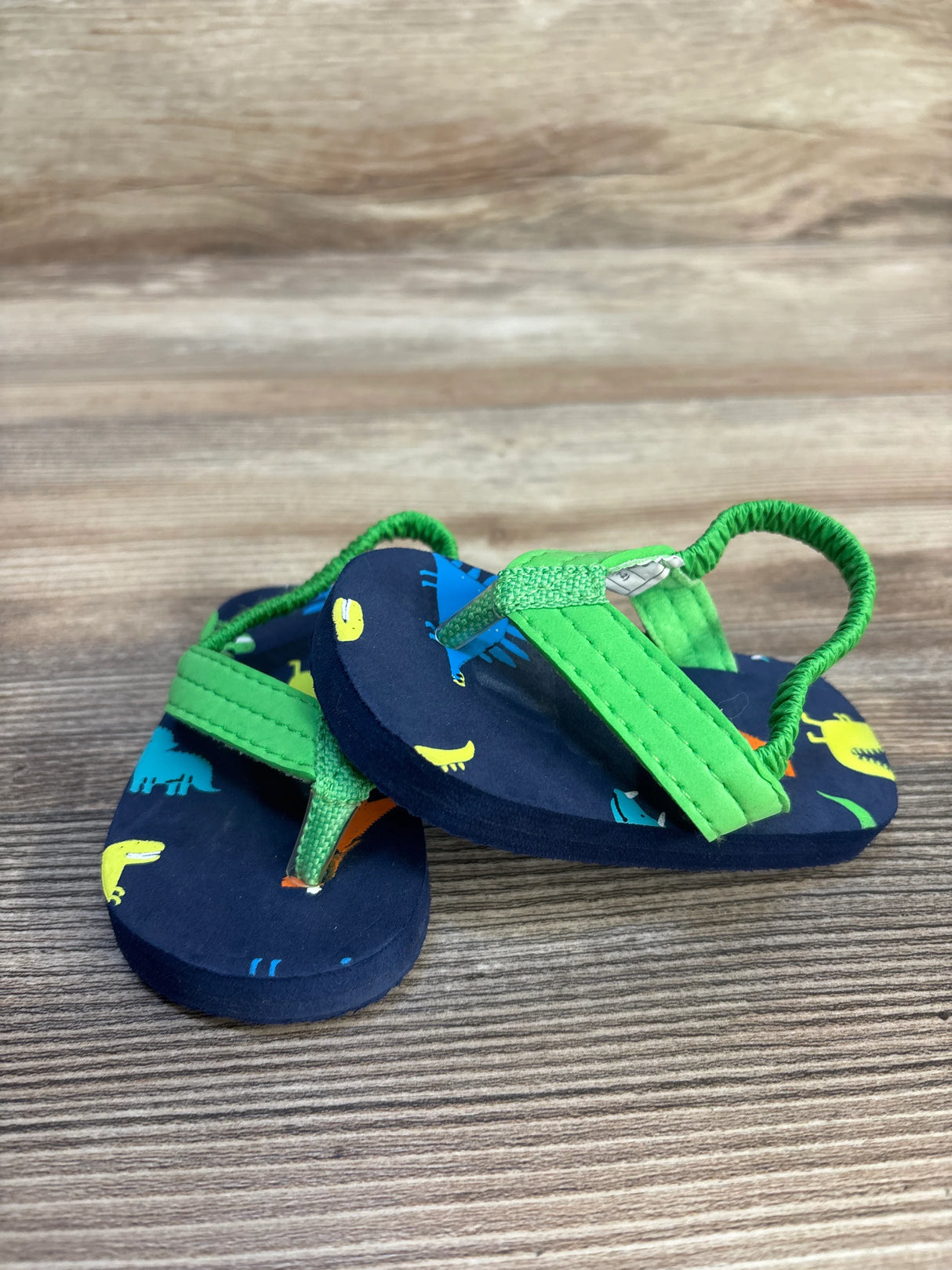 Carter's Brodie Flip Flops Dinosaurs Navy sz 1/2c