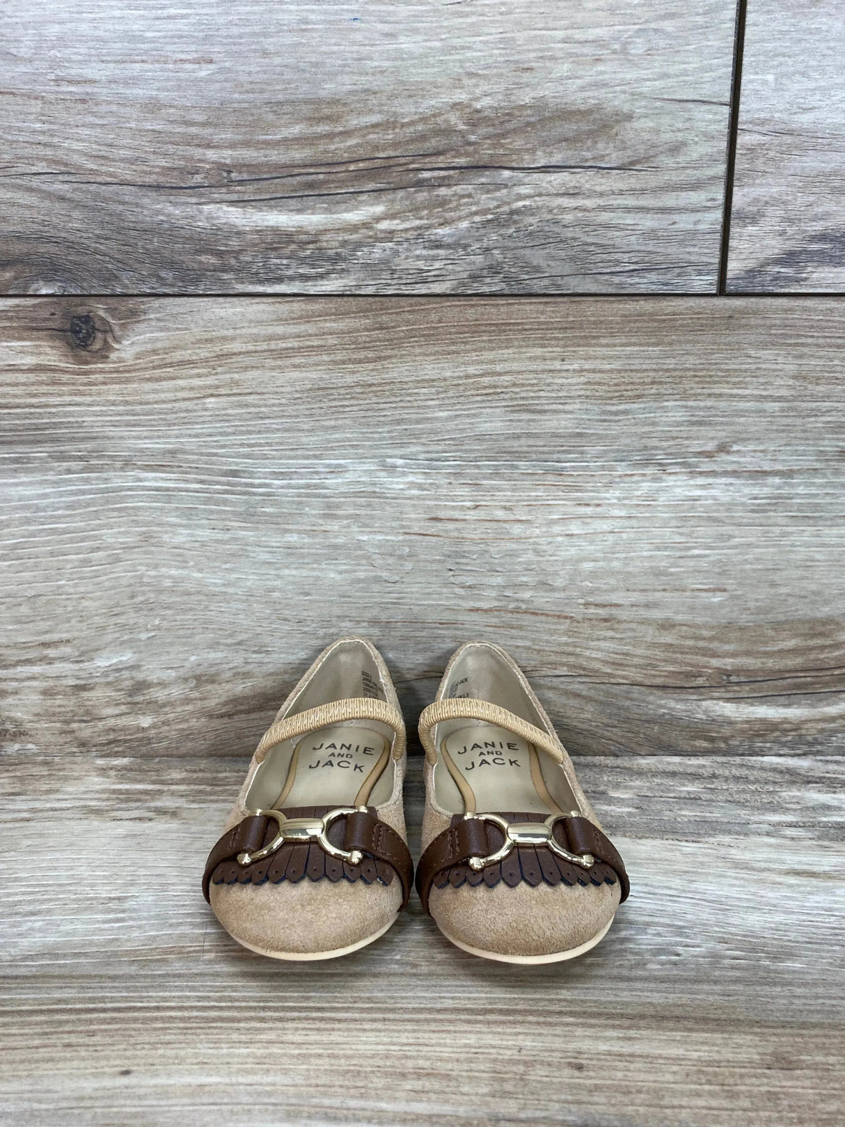 NWoT Janie And Jack Girls' Suede Bridle Bit Flat Tan Sz 5c - Me n Mommy To Be
