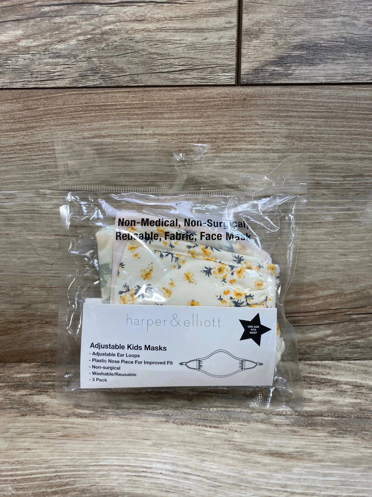 NEW Harper & Elliott 3Pk Adjustable Reusable Masks Floral/Pink - Me n Mommy To Be