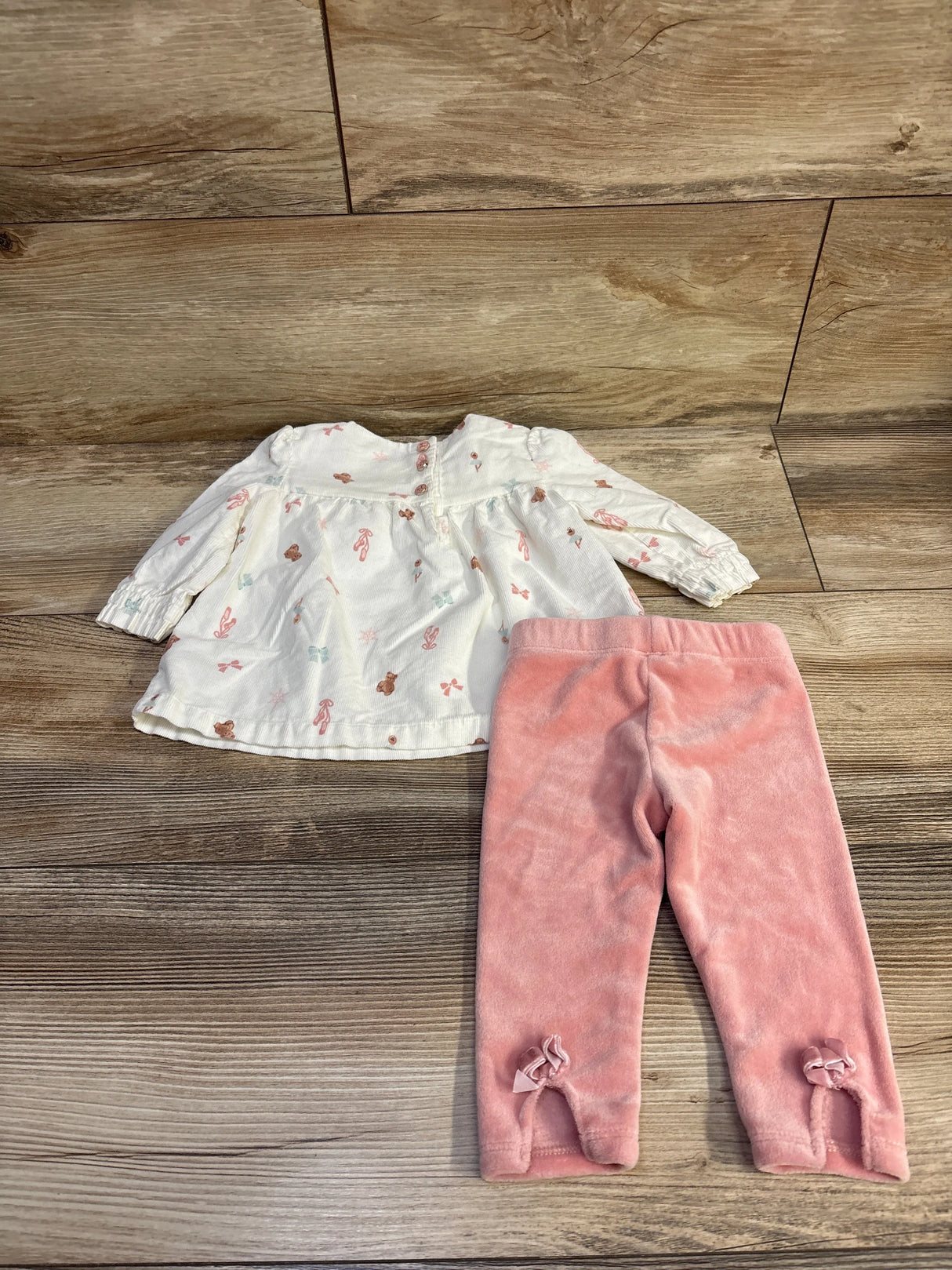 Cupcakes & Cashmere 2pc Corduroy Dress & Pants Set White sz 3-6m