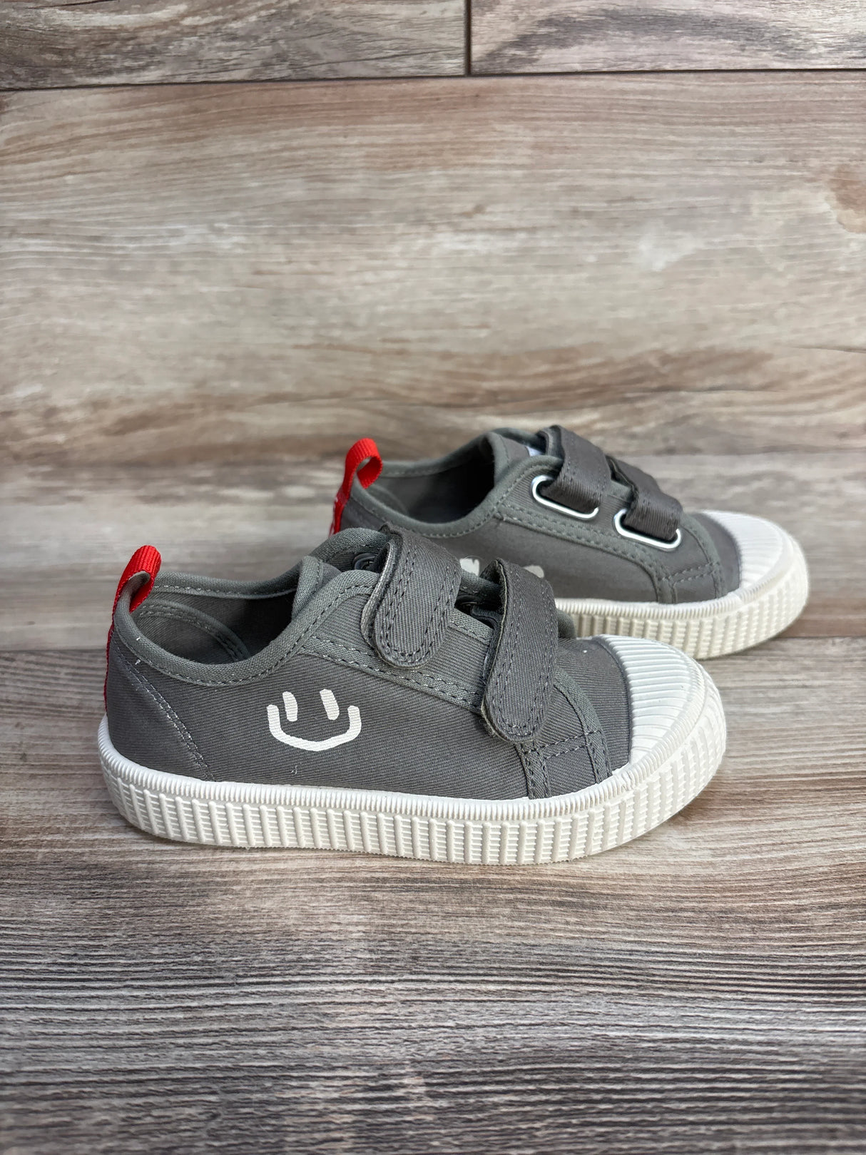 Happy Nocnoc Canvas Dual Strap Sneakers, Grey sz 10c