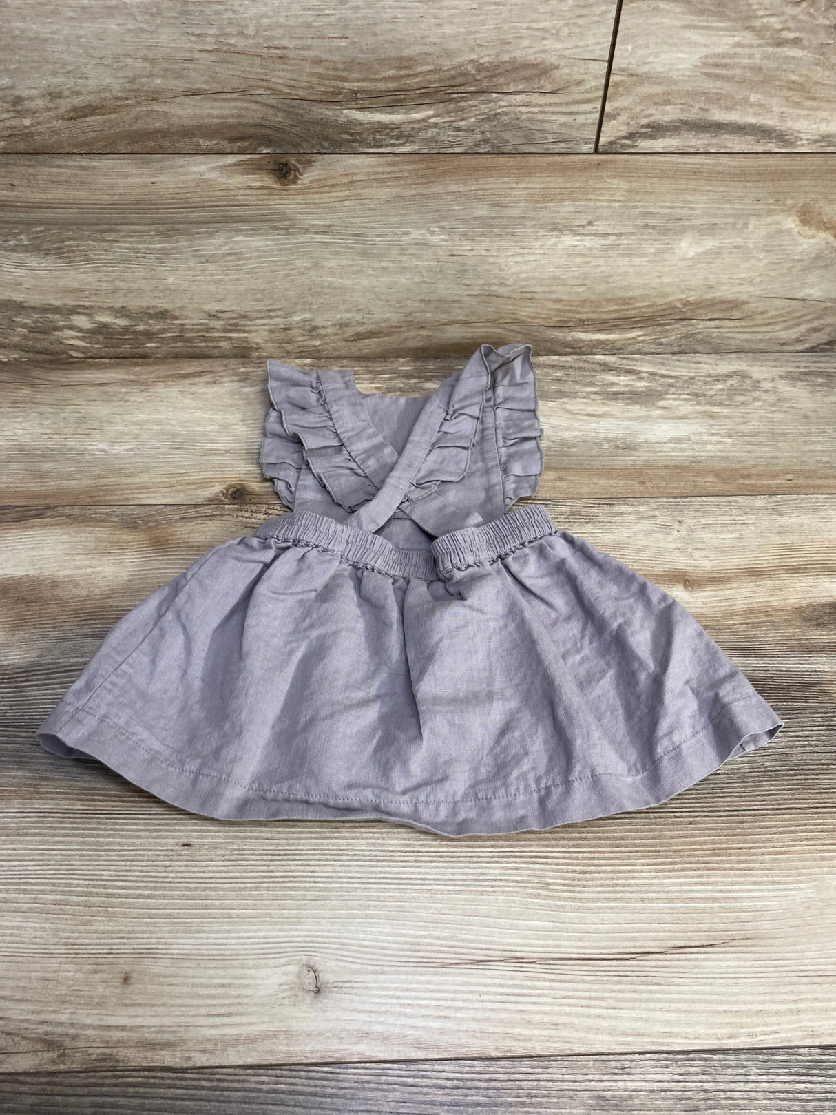 Beba Bean Pinafore Linen Dress Grey sz 6-12m - Me n Mommy To Be