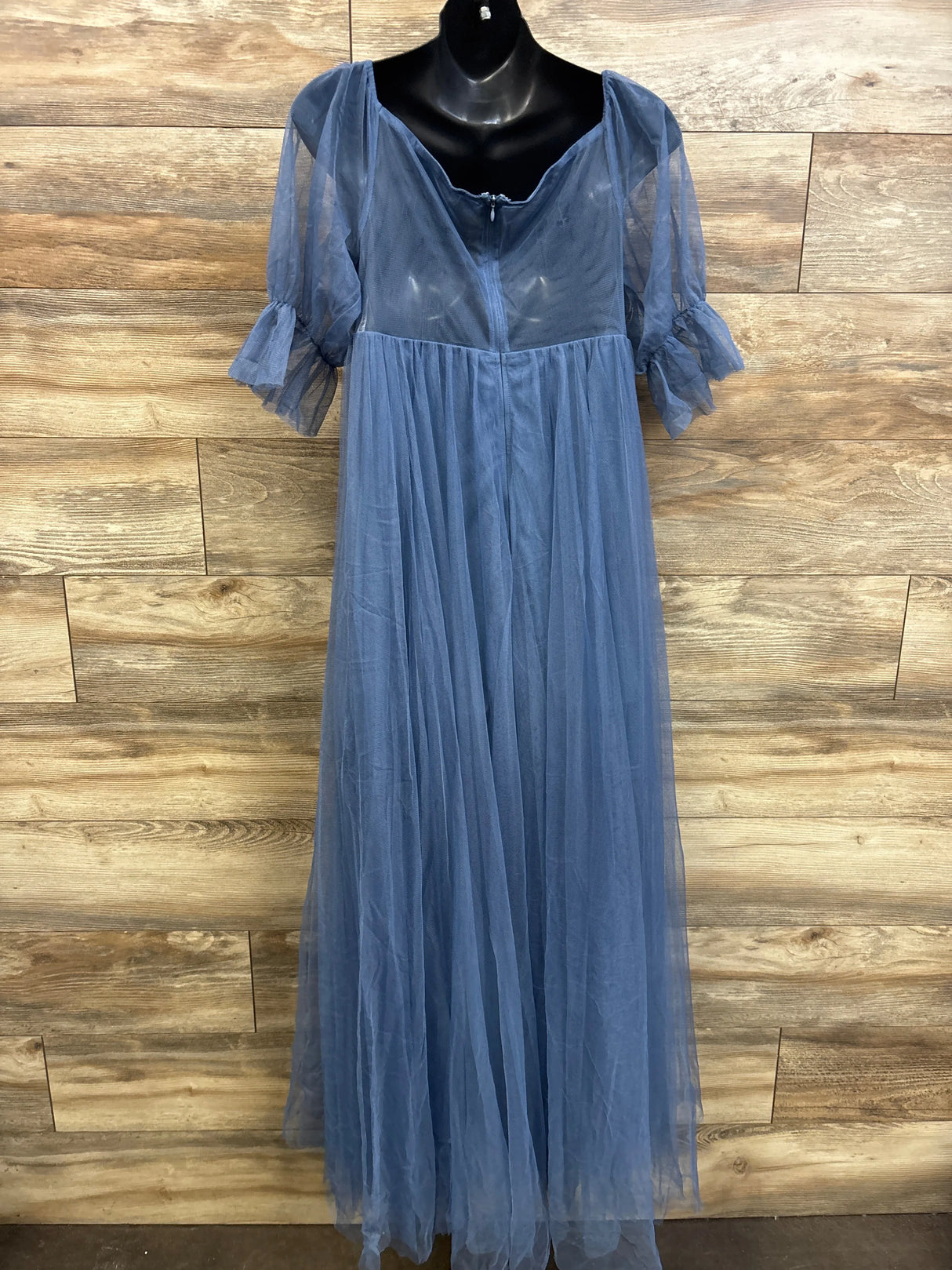Ever Pretty Maternity Off-Shoulder Tulle Maxi Dress Blue sz XXL