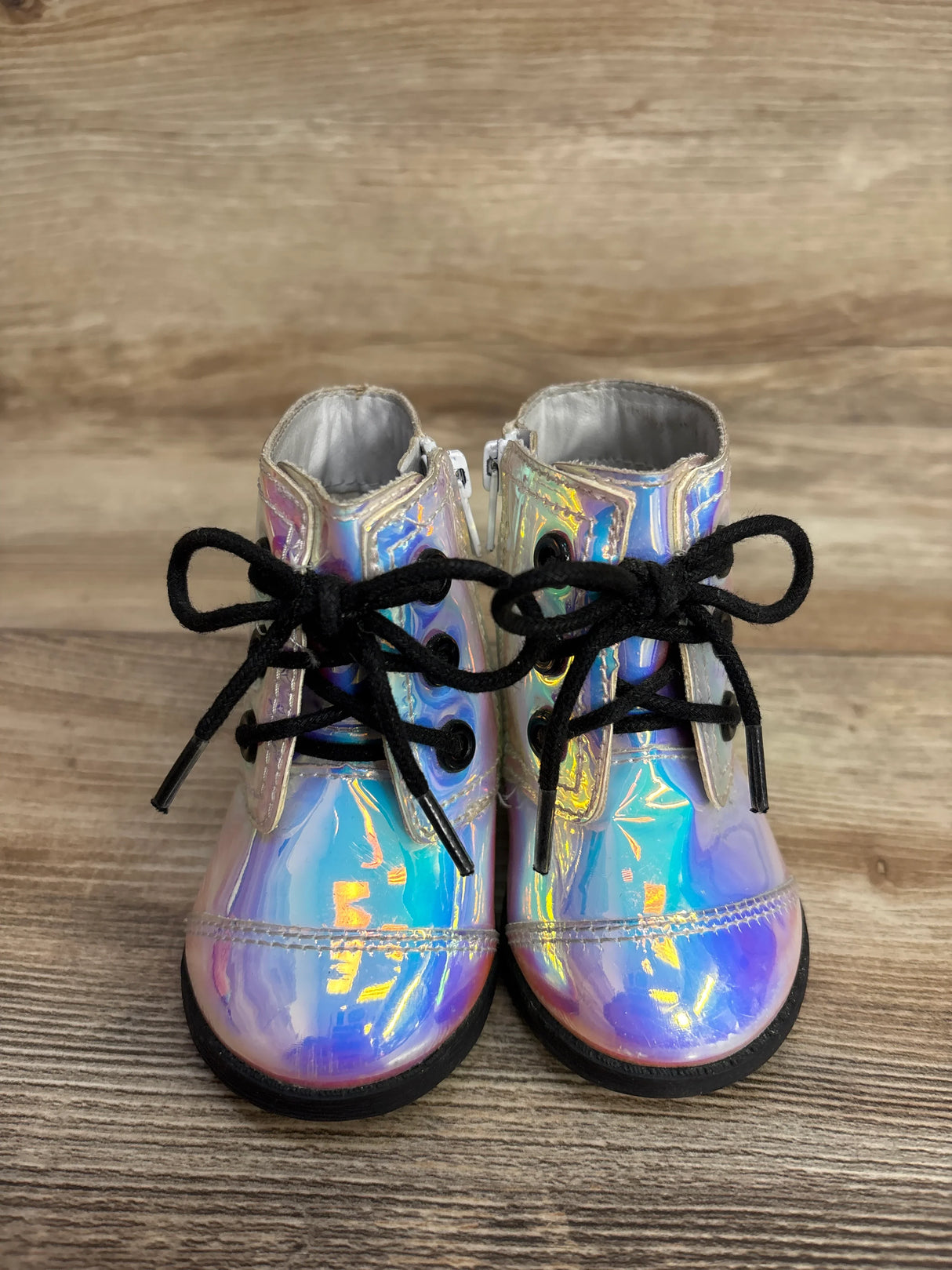 Wonder Nation Iridescent Shine Moto Booties sz 3c