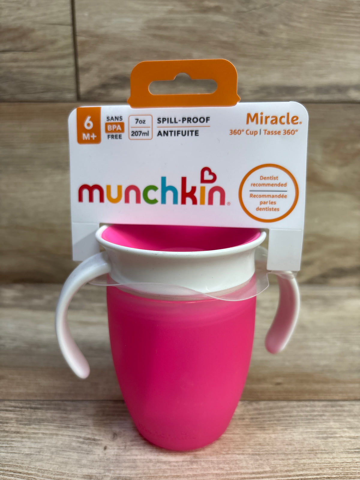 NEW Munchkin Miracle 360 Trainer Cup 7oz Pink