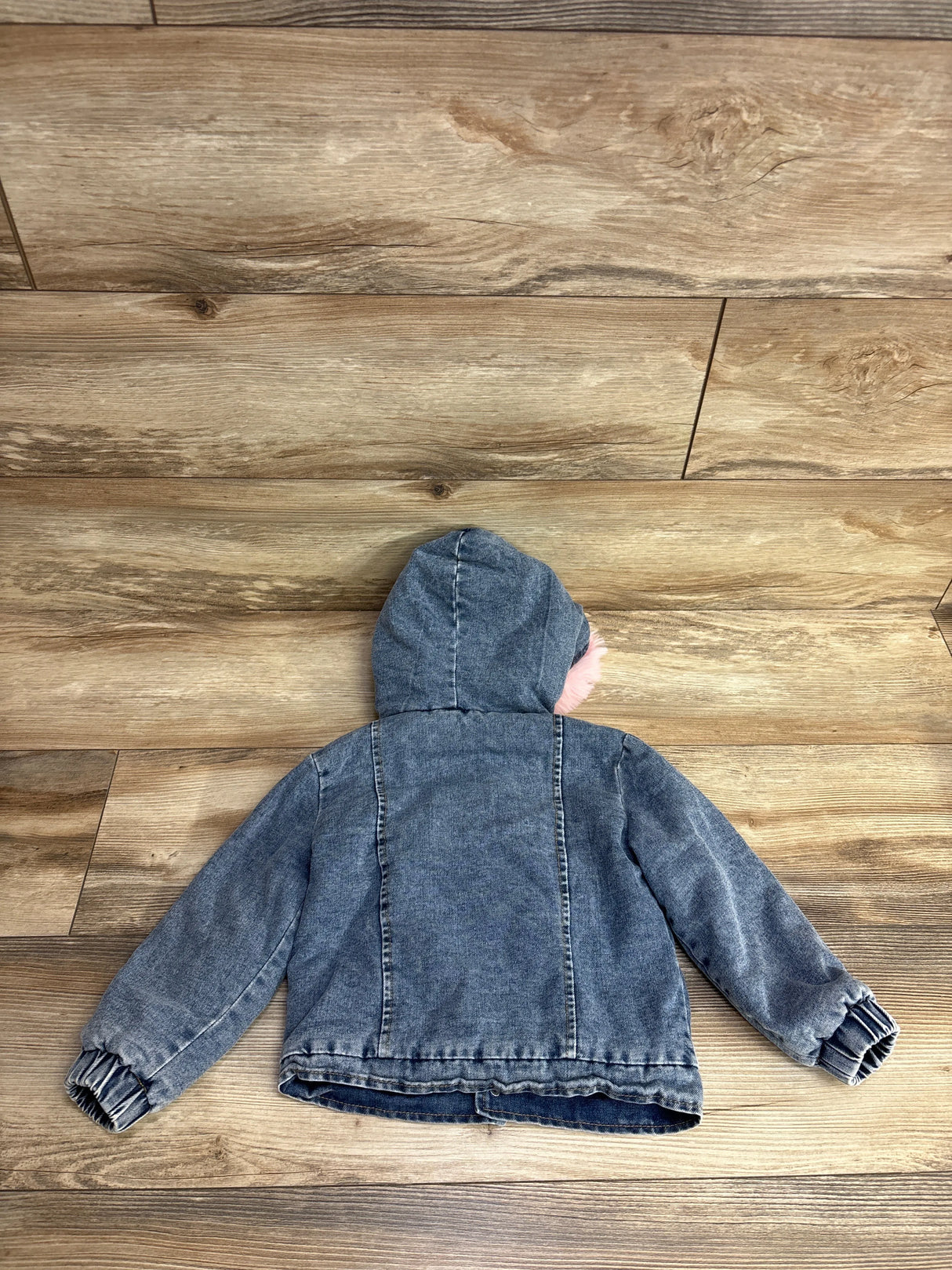 Plush Lined Denim Button Up Jacket Light Blue sz 4T