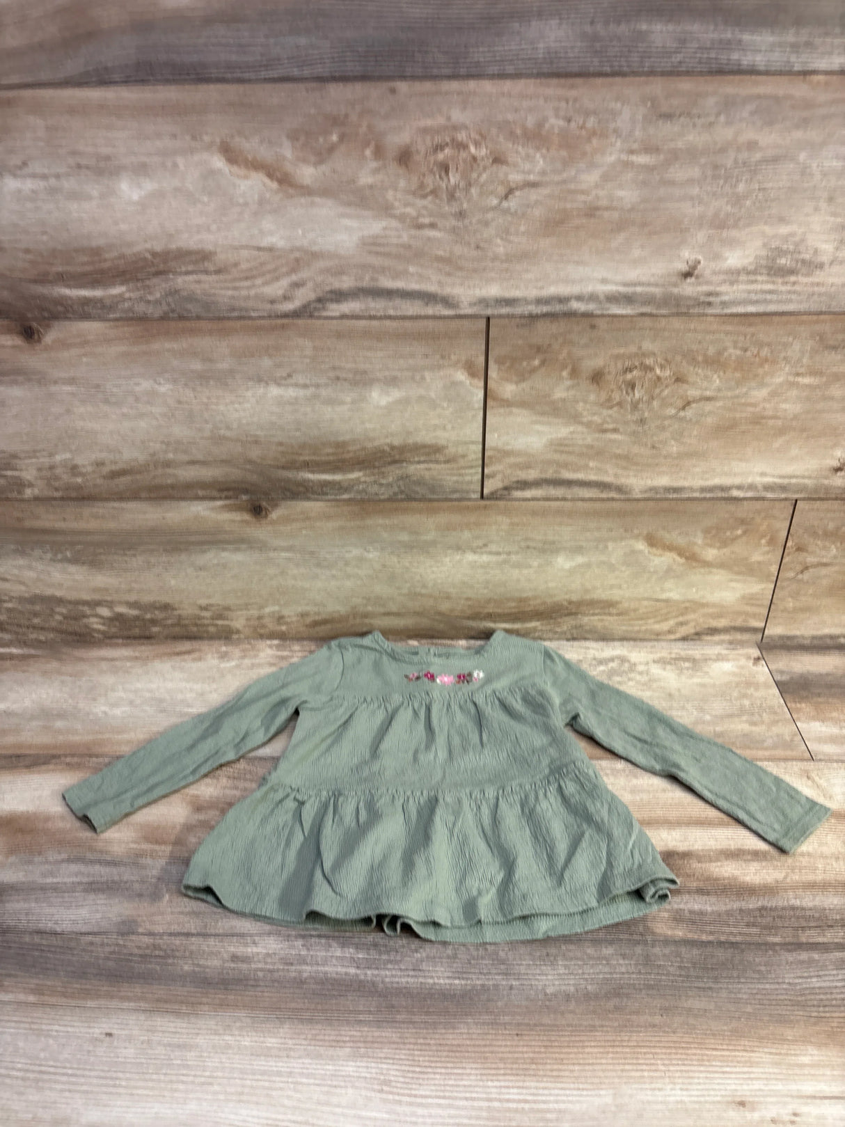 Carter's Embroidered Peplum Top Green sz 3T