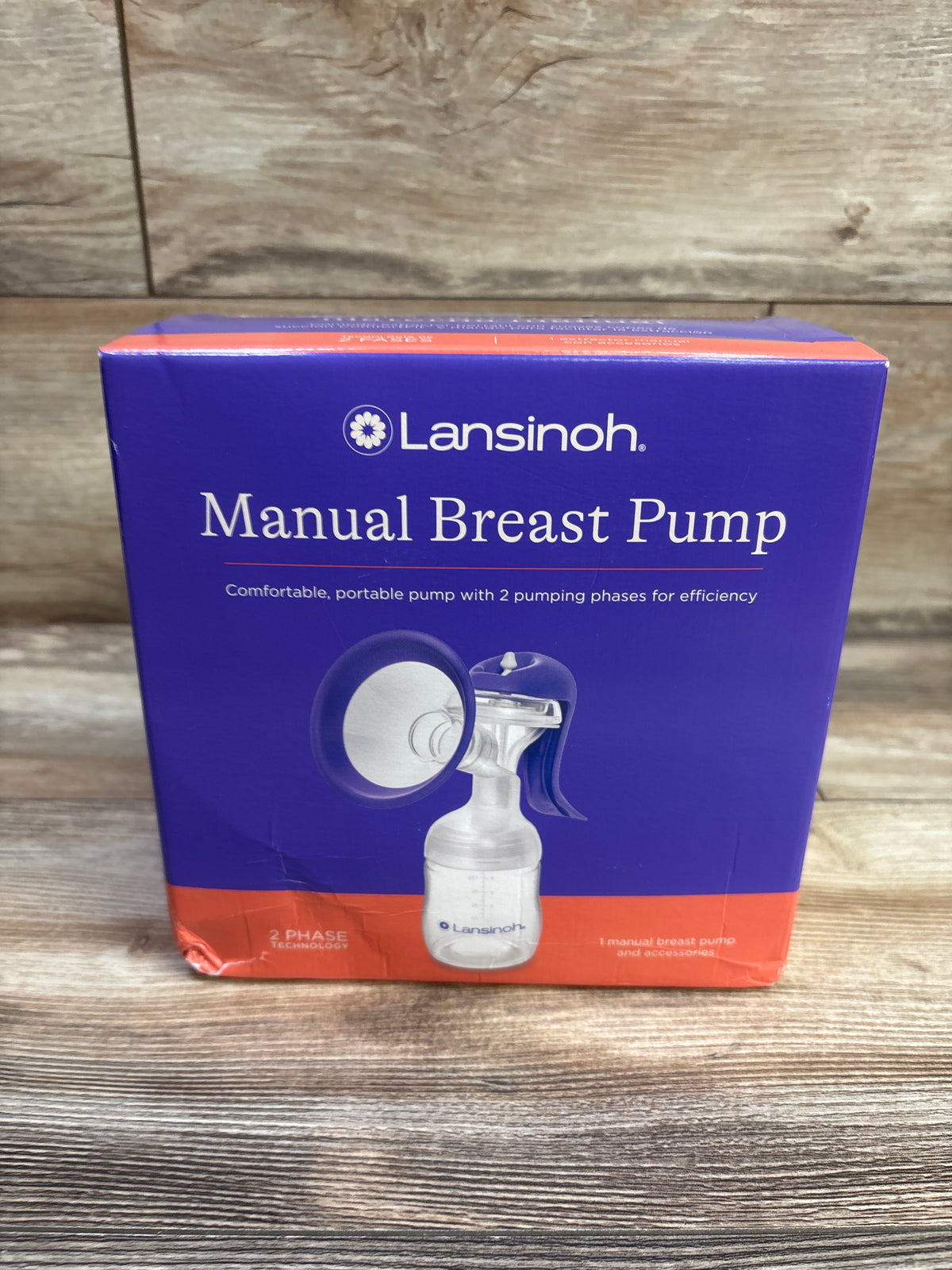 NEW Lansinoh Manual Breast Pump with 5oz Baby Bottle and Slow Flow Nipple