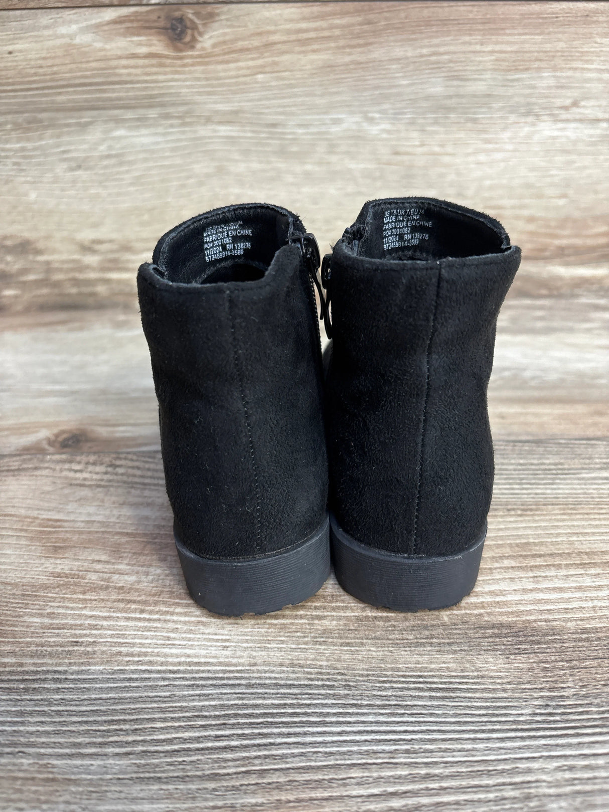 Fabkids Velvet Ankle Boots, Black sz 8c