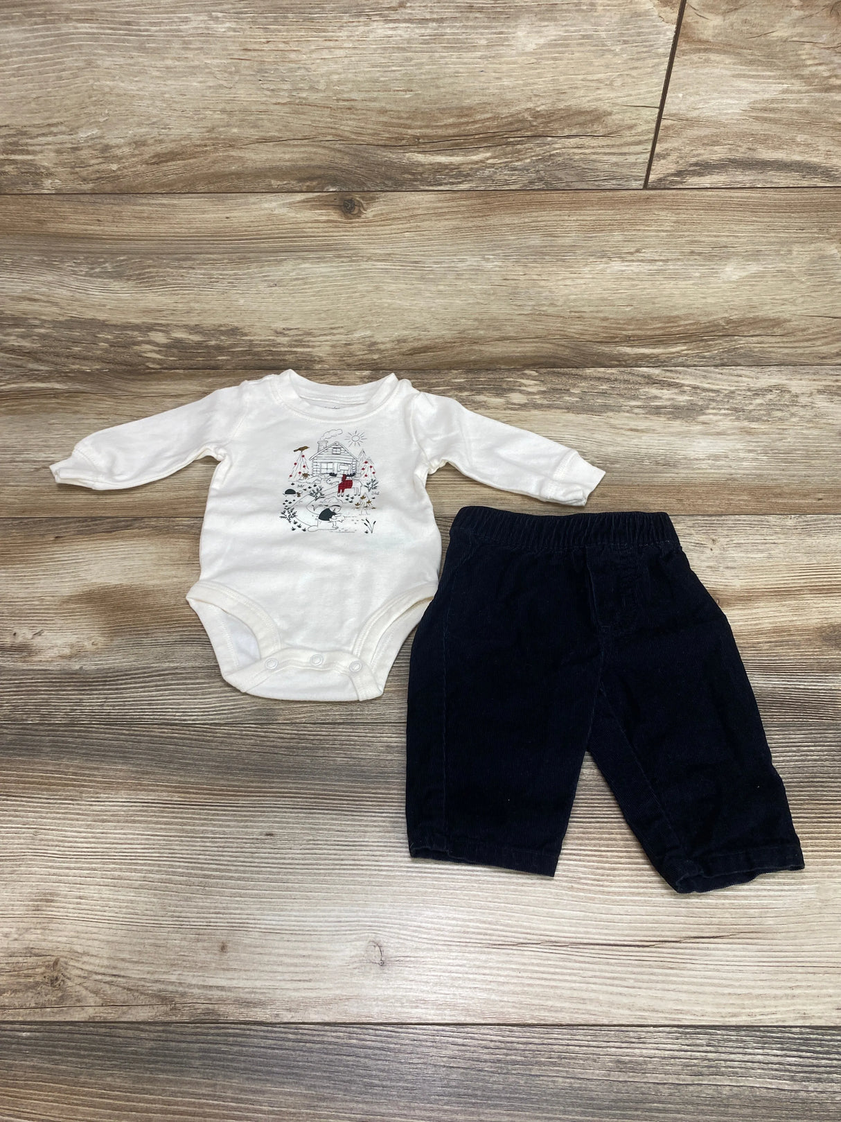 Carter's 2pc Bodysuit & Corduroy Pants White sz 3m - Me n Mommy To Be