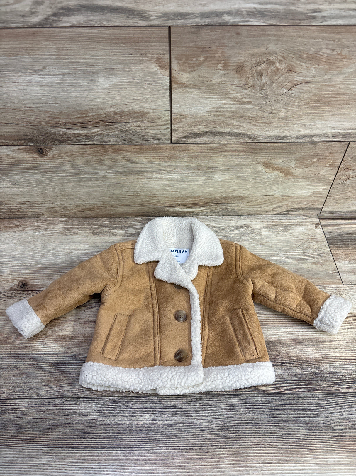 Old Navy Suede Sherpa Lined Jacket Tan sz 6-12m