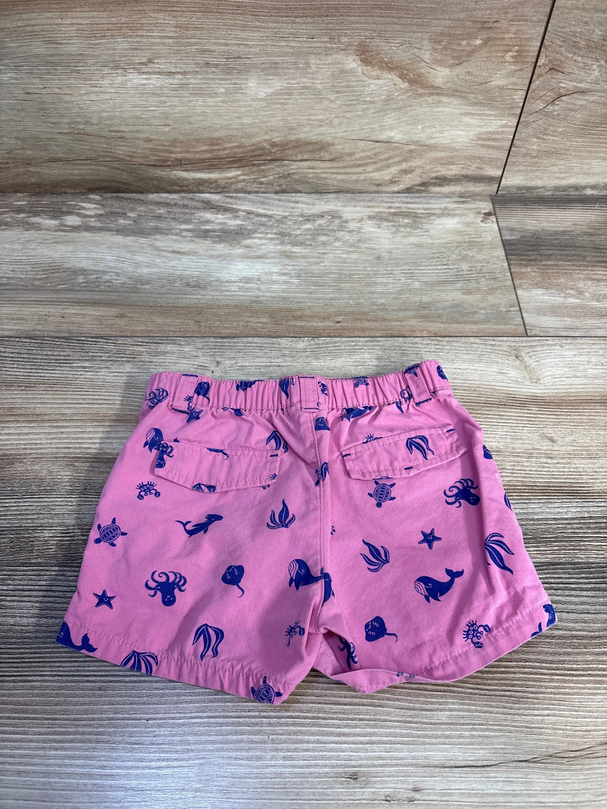 Cat & Jack pink sea animal print shorts for infants, size 12m