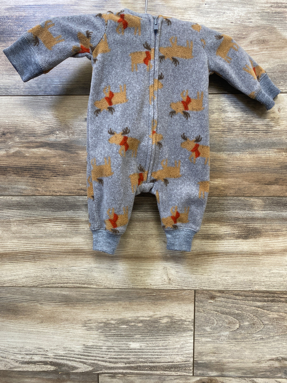 Just One You Reindeer Hooded Coverall Grey sz Newborn
