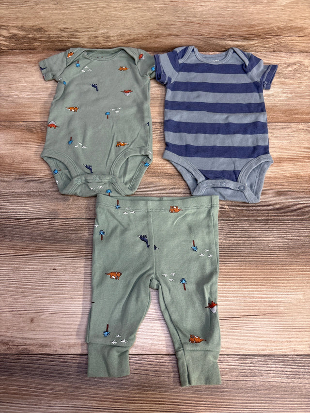 Carter's 3pc Dinosaur Bodysuit Set Green sz 3m - Me n Mommy To Be