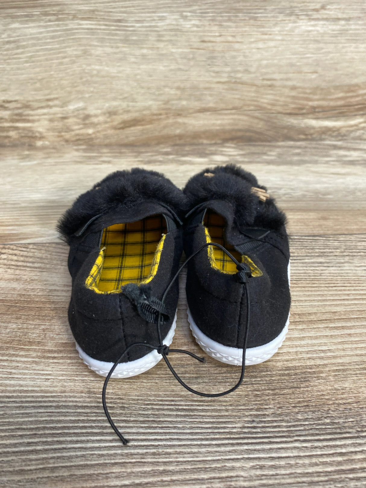 Wonder Nation Faux Fur Kitty Cat Sneakers Black sz 6c