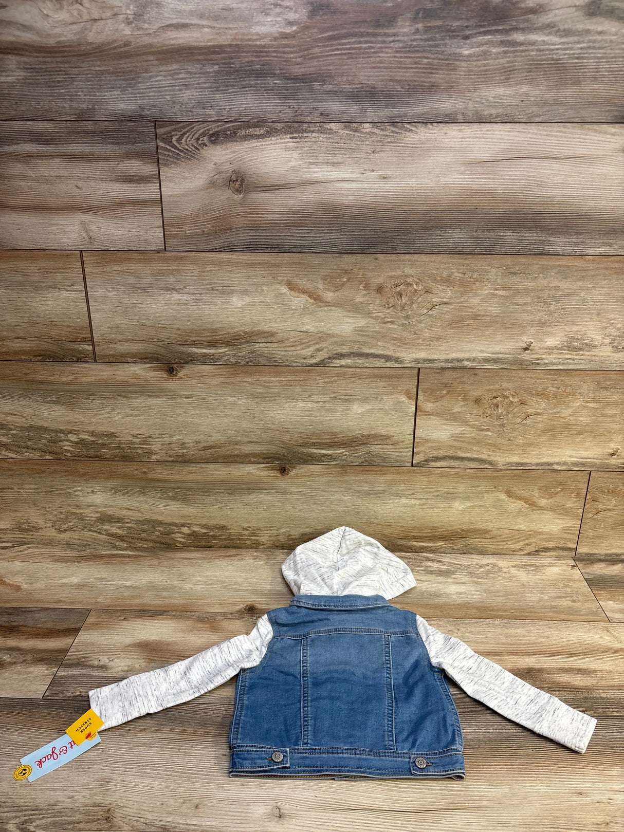 NEW Cat & Jack Hooded Medium Wash Denim Jacket Grey sz 2T