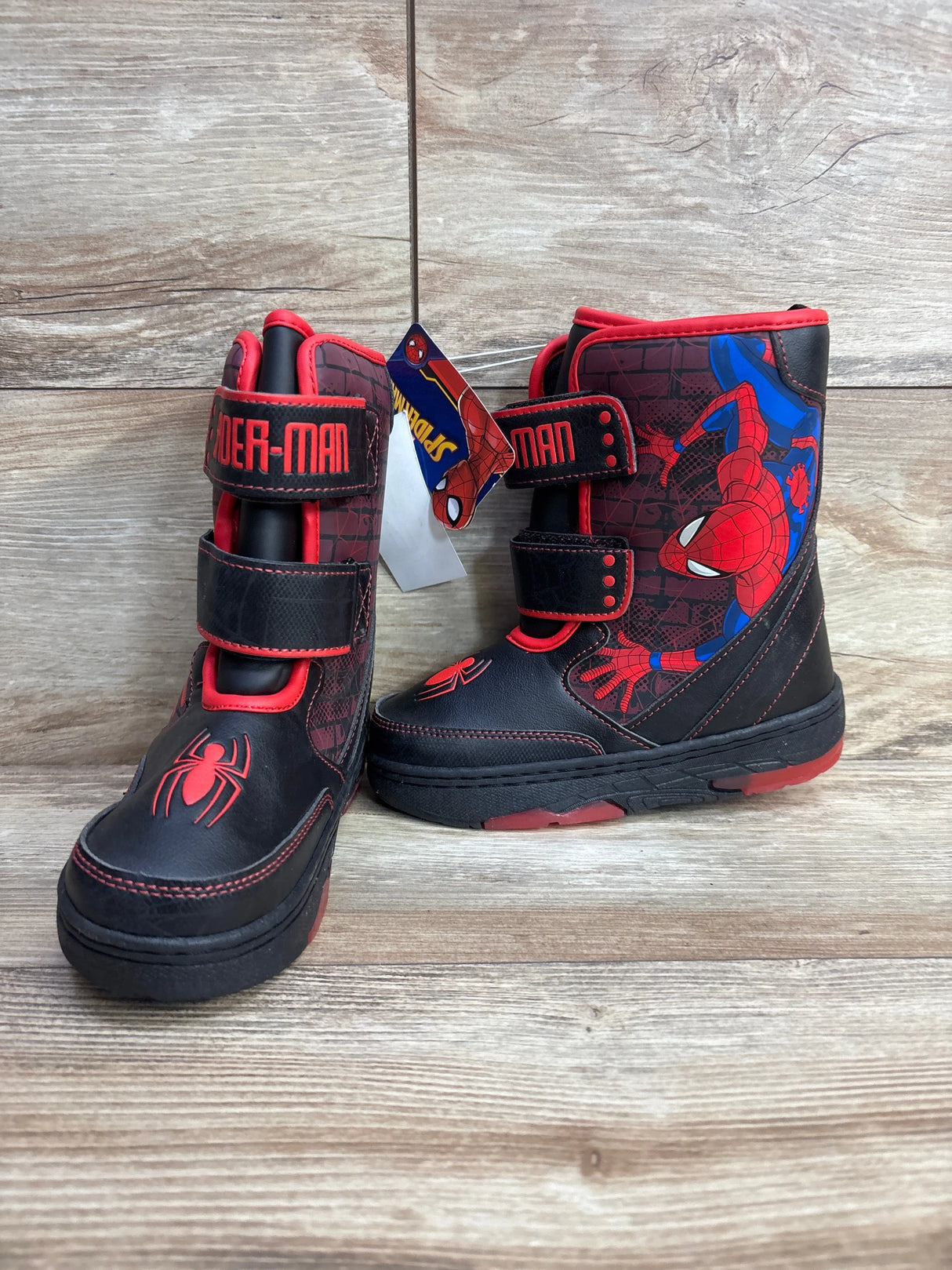 NEW Marvel Spider-Man Light-Up Winter Boots Black sz 13c