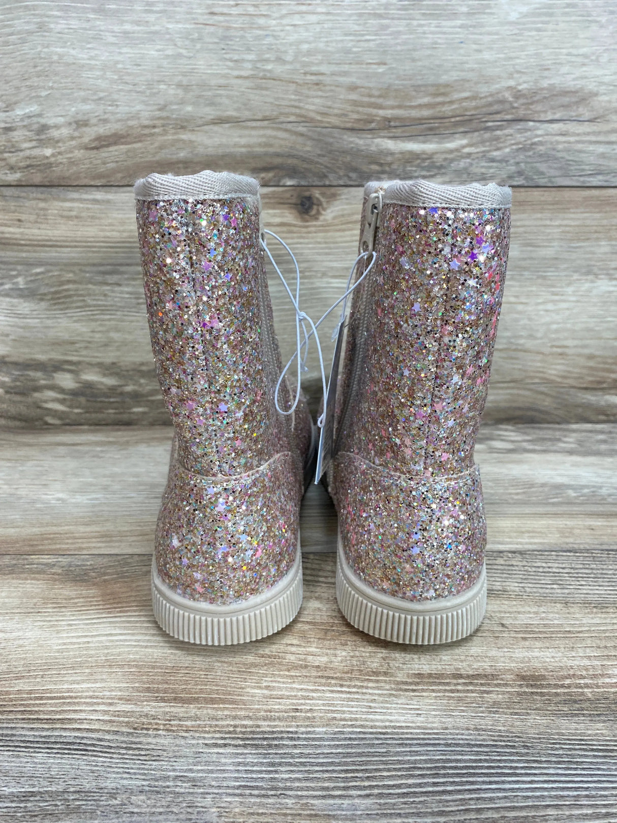 NEW Cat & Jack Holland Shearling Style Boots Gold Sz 5Y - Me n Mommy To Be