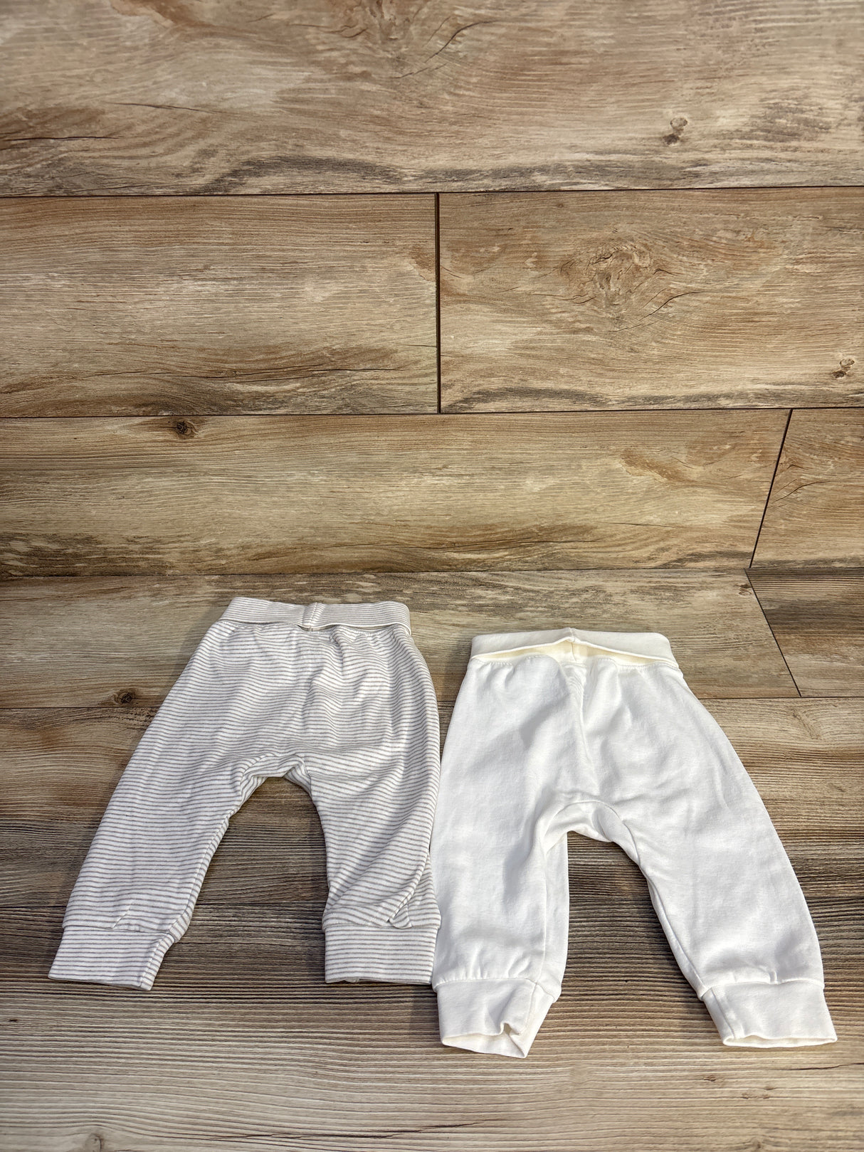 H&M Organic 2pk Foldover Pants White sz 9m