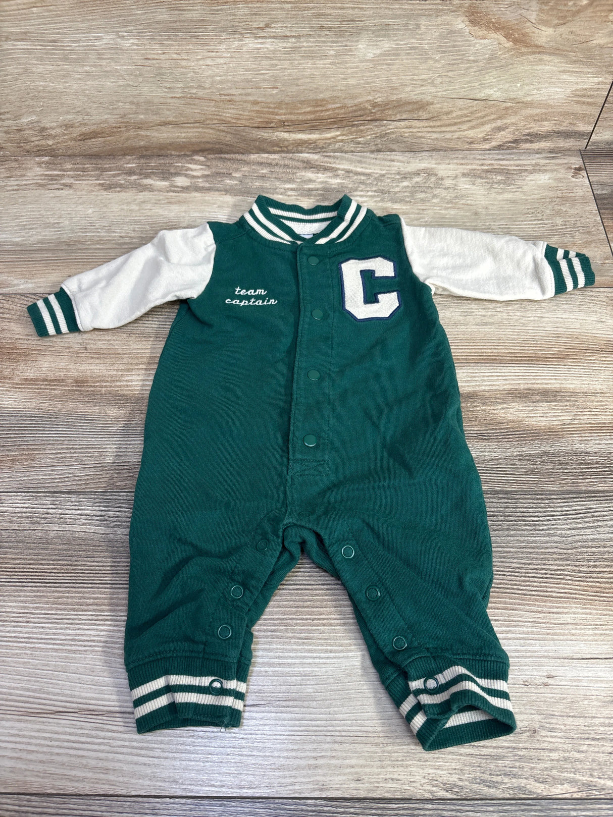 Just One You Varsity Coverall Cream sz 3m