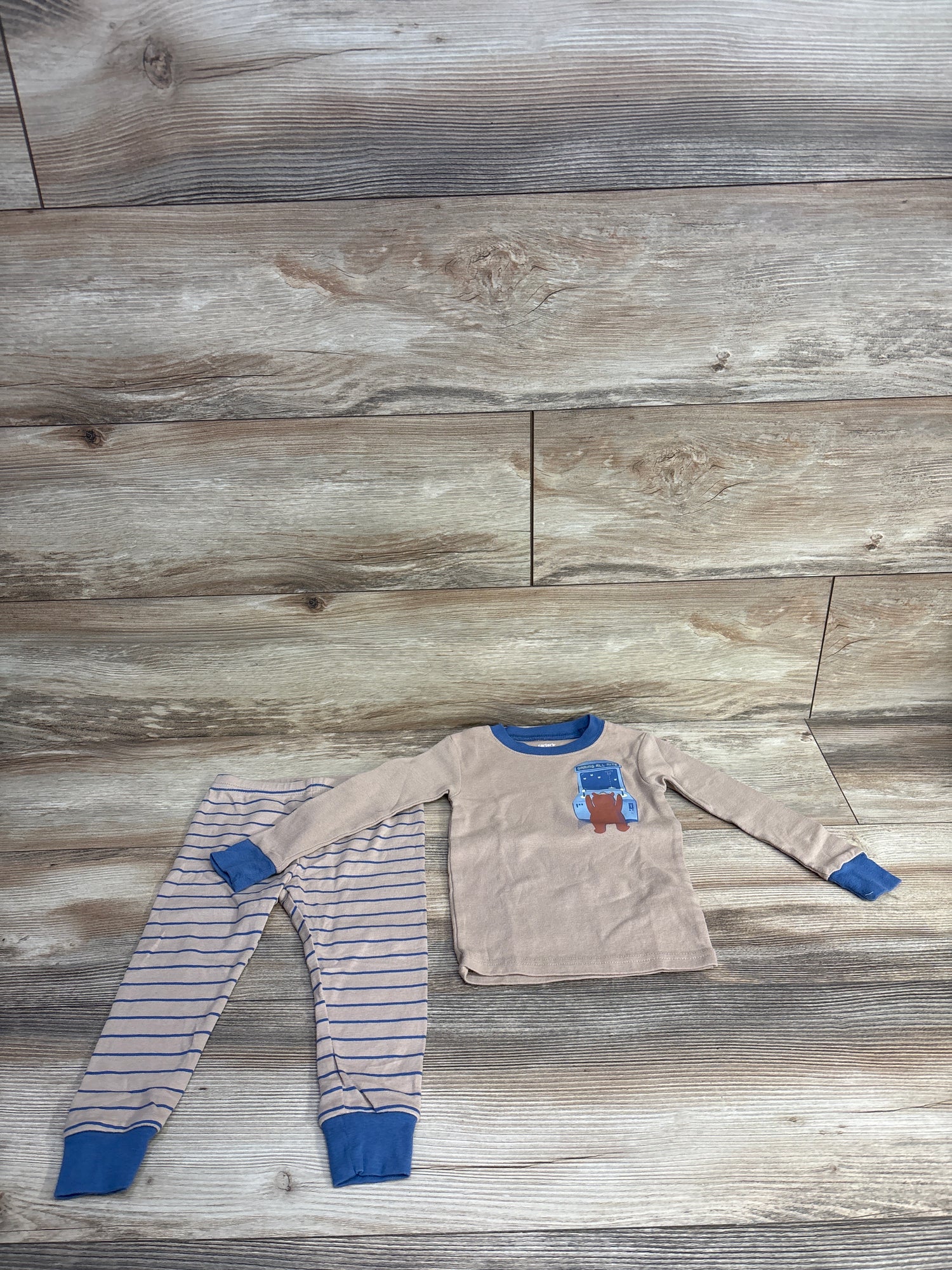 Carter's 2pc Bear Pajama Set Tan sz 24m