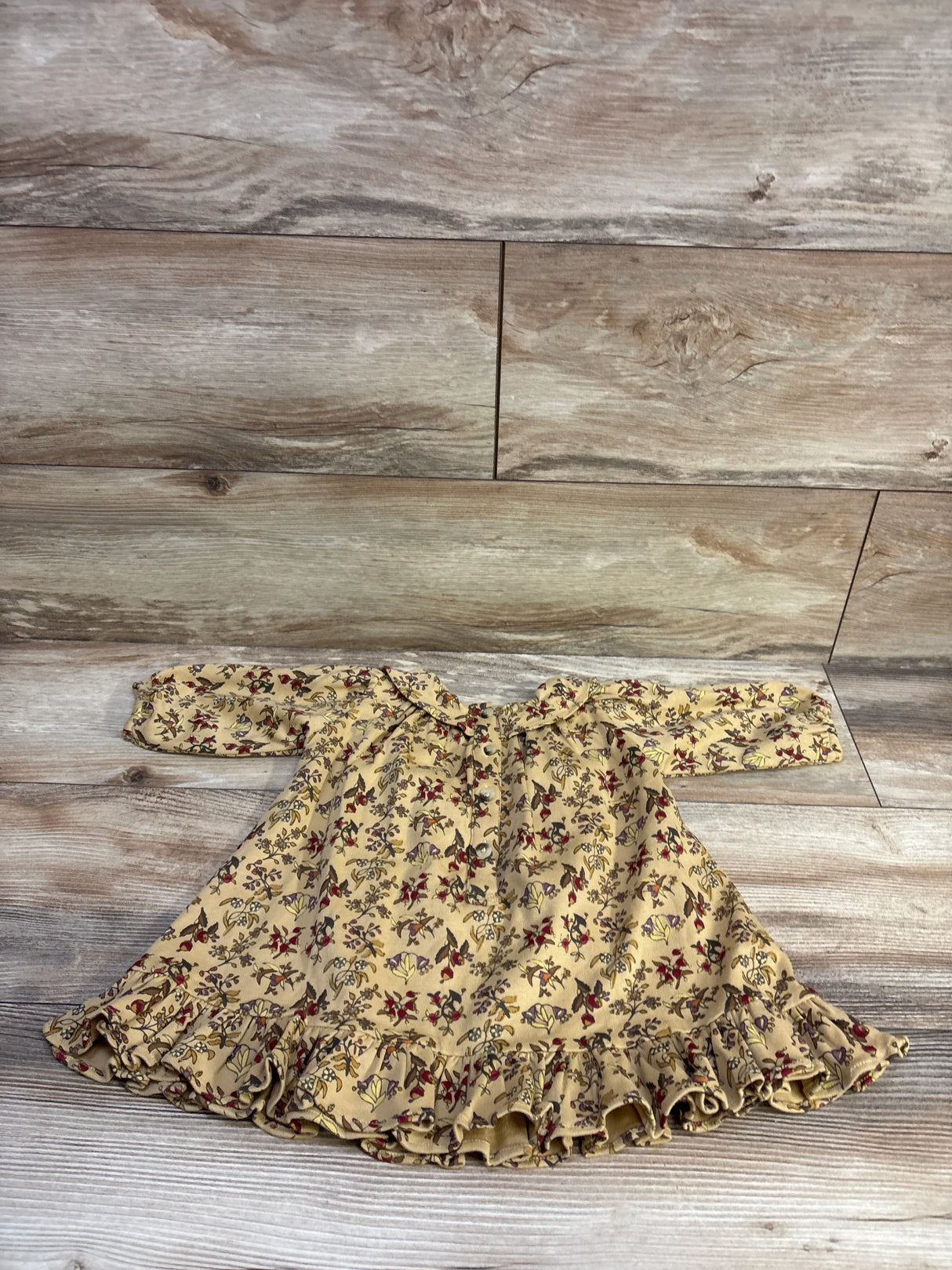 Kate Quinn Long Sleeve Ruffle Dress Yellow sz 6-12m