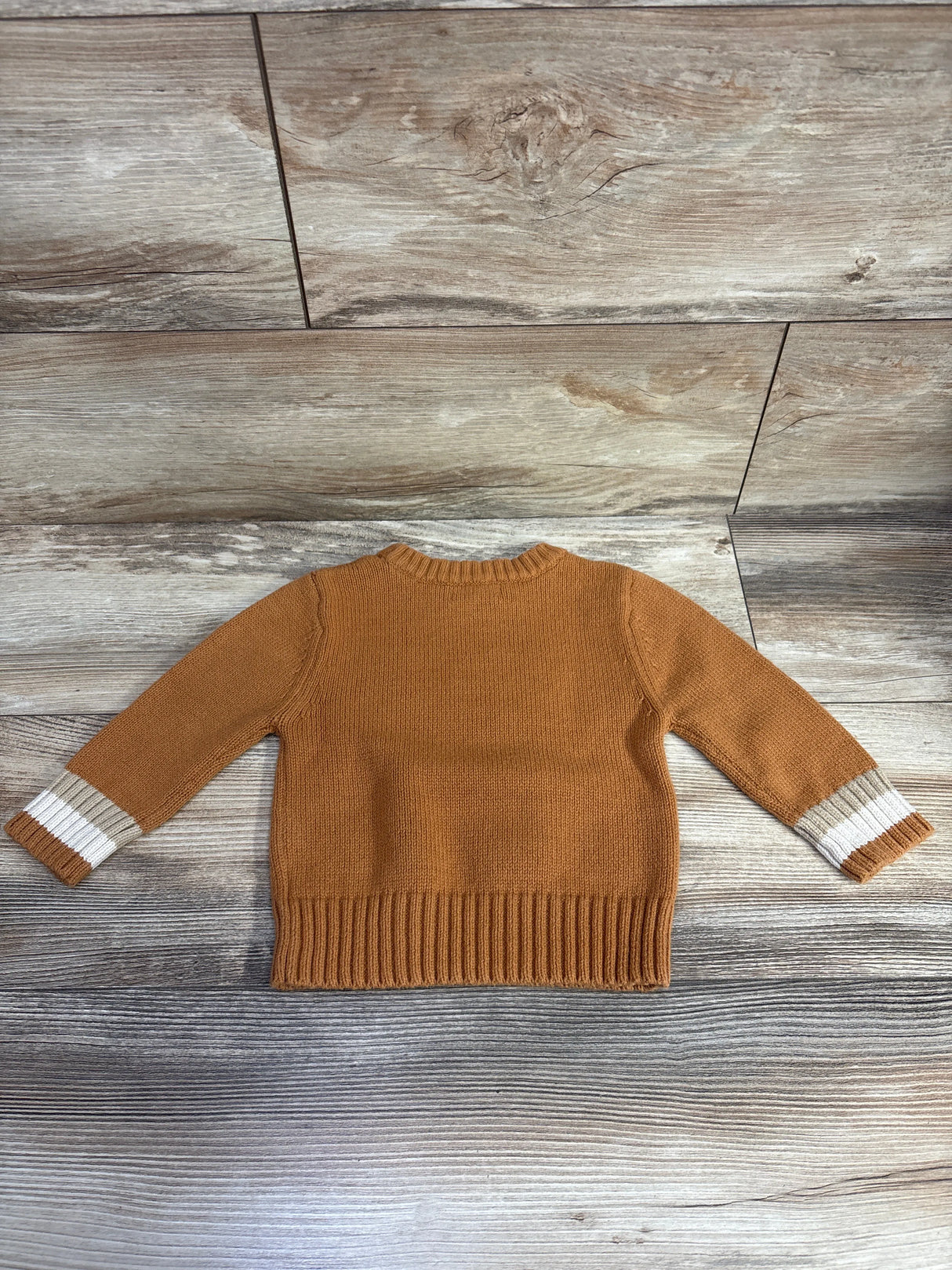 Cat & Jack Chunky Knit Bear Sweater Caramel sz 12m
