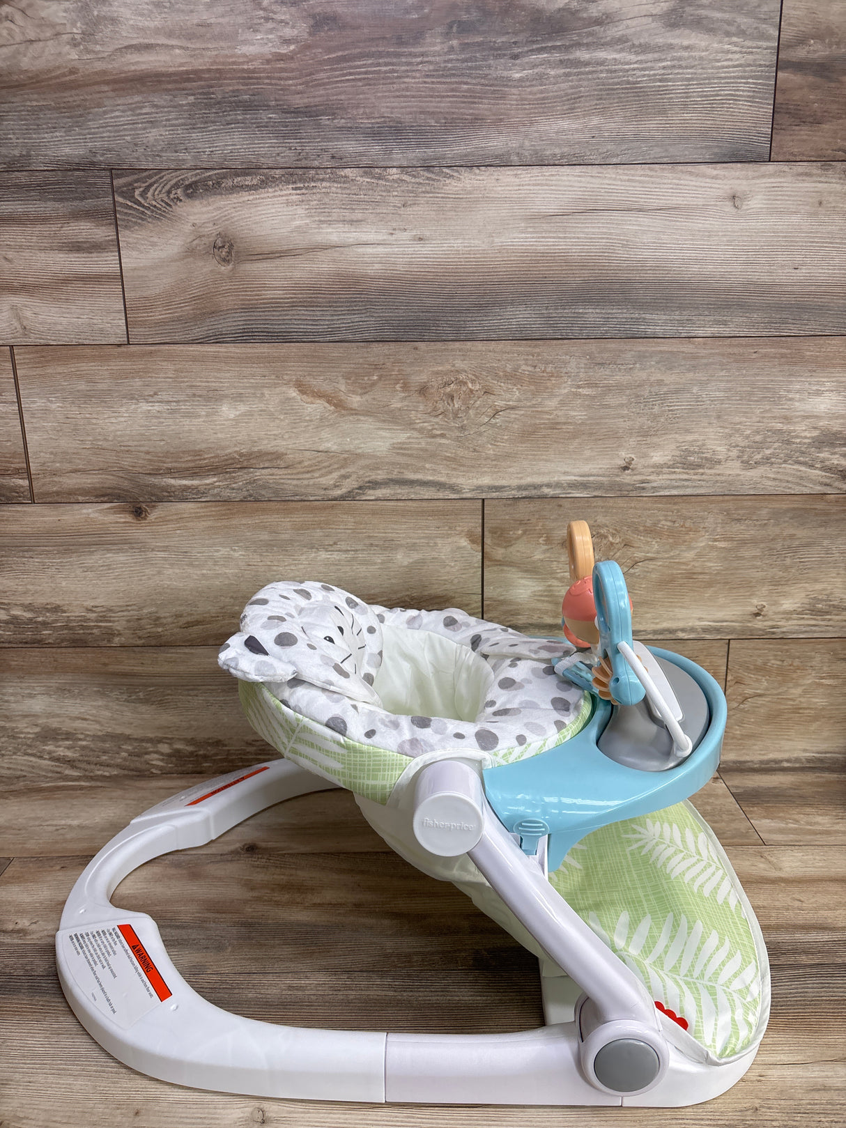 Fisher-Price Baby Deluxe Sit-Me-Up Floor Seat with Toy Bar - Snow Leopard