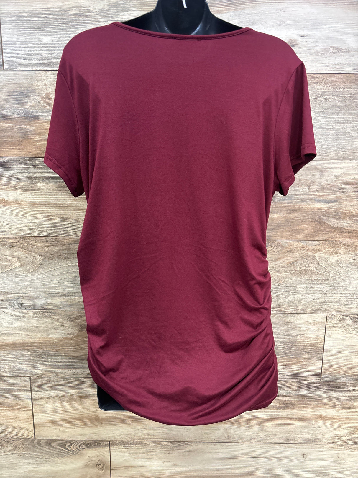 Ekouaer Ruched Shirt Burgundy sz XXL