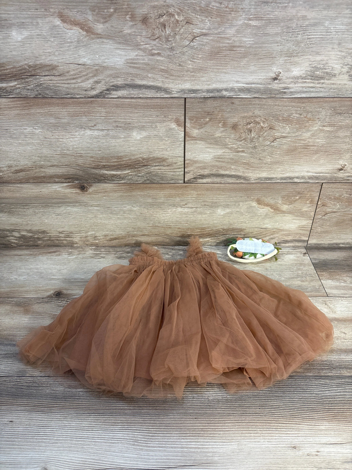 Lace Tulle Dress with Headband Brown sz 6-12m