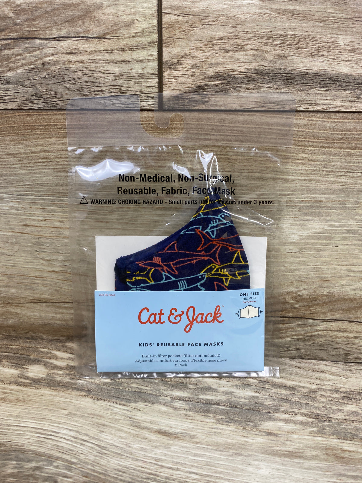 NEW Cat & Jack 2pk Kids' Reusable Face Masks Navy OSFM