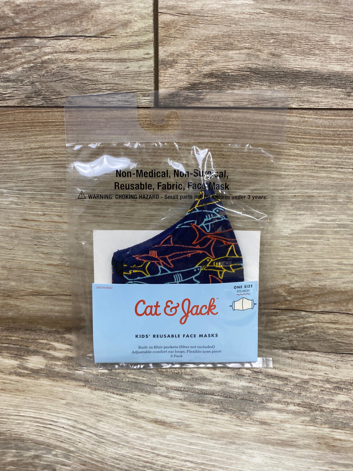 NEW Cat & Jack 2pk Kids' Reusable Face Masks Navy OSFM