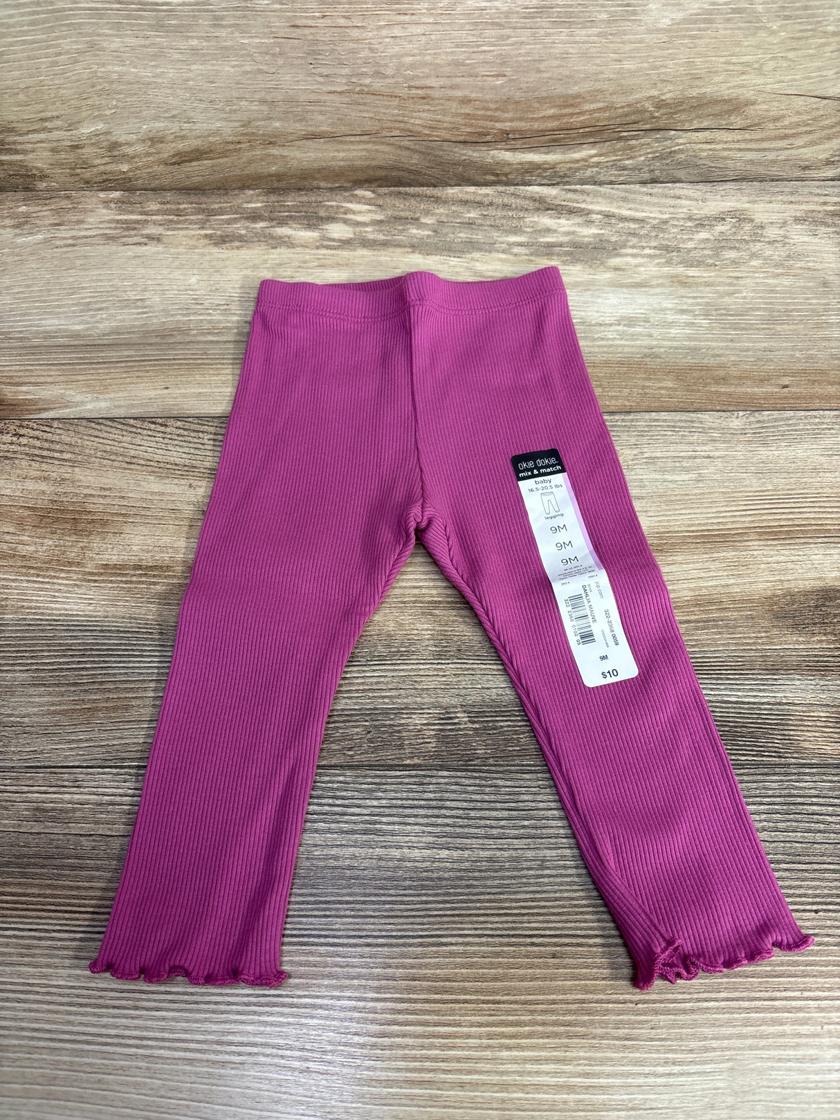 NEW Okie Dokie Ribbed Dahlia Mauve Leggings sz 9m