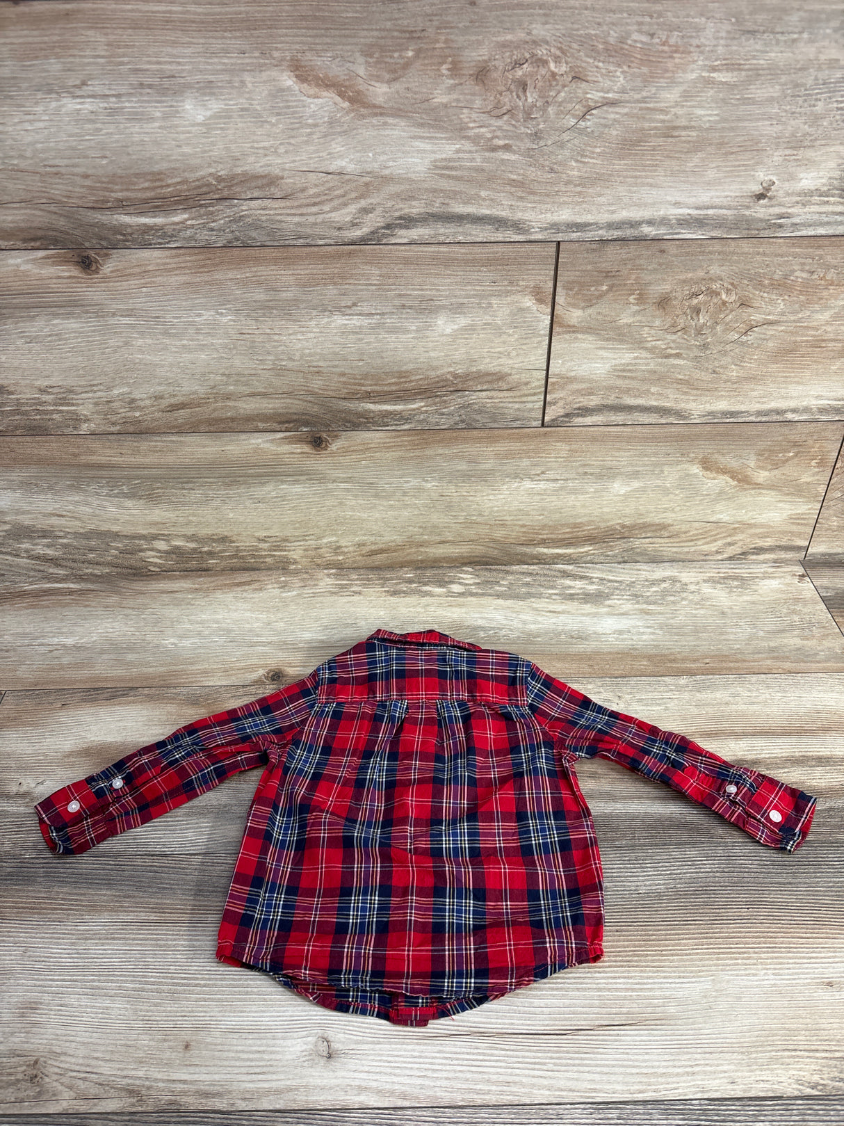 Janie & Jack Tartan Plaid Poplin Shirt Red sz 12-18m