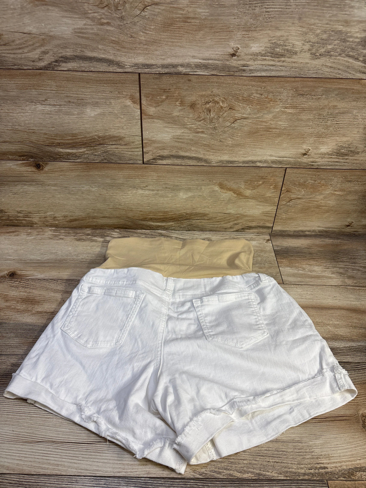 a:glow Maternity Denim Shorts White sz Large/XL