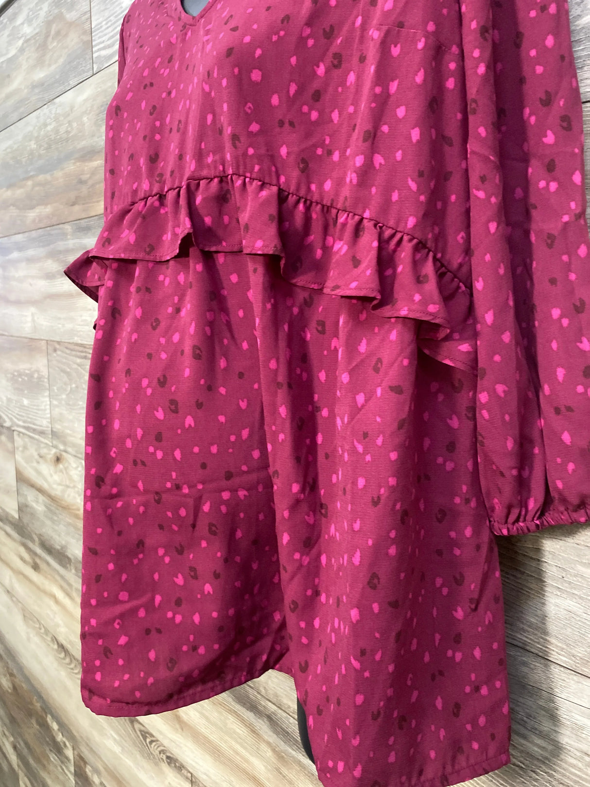 NEW Isabel Maternity Ruffle Waist Woven Top Berry sz Small - Me n Mommy To Be