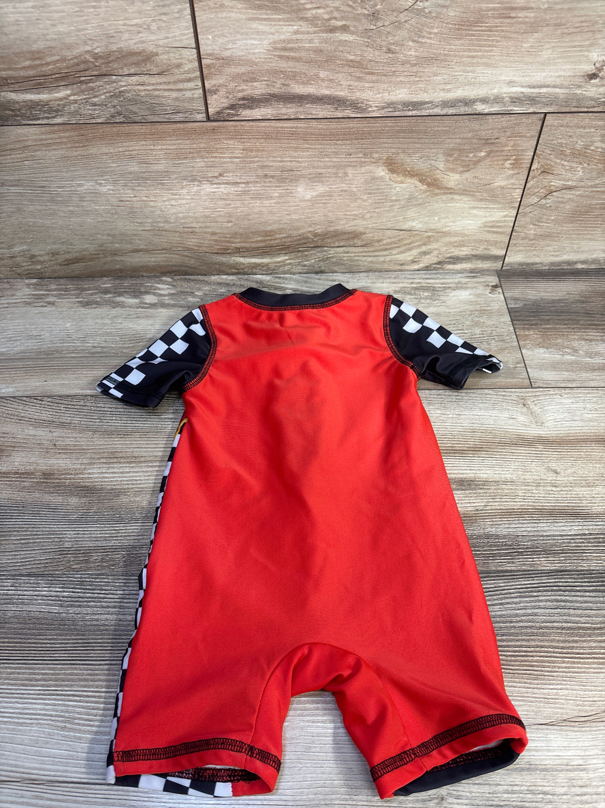 Disney Cars Lightning McQueen Rash Guard Zipper Swimsuit Red sz 18m