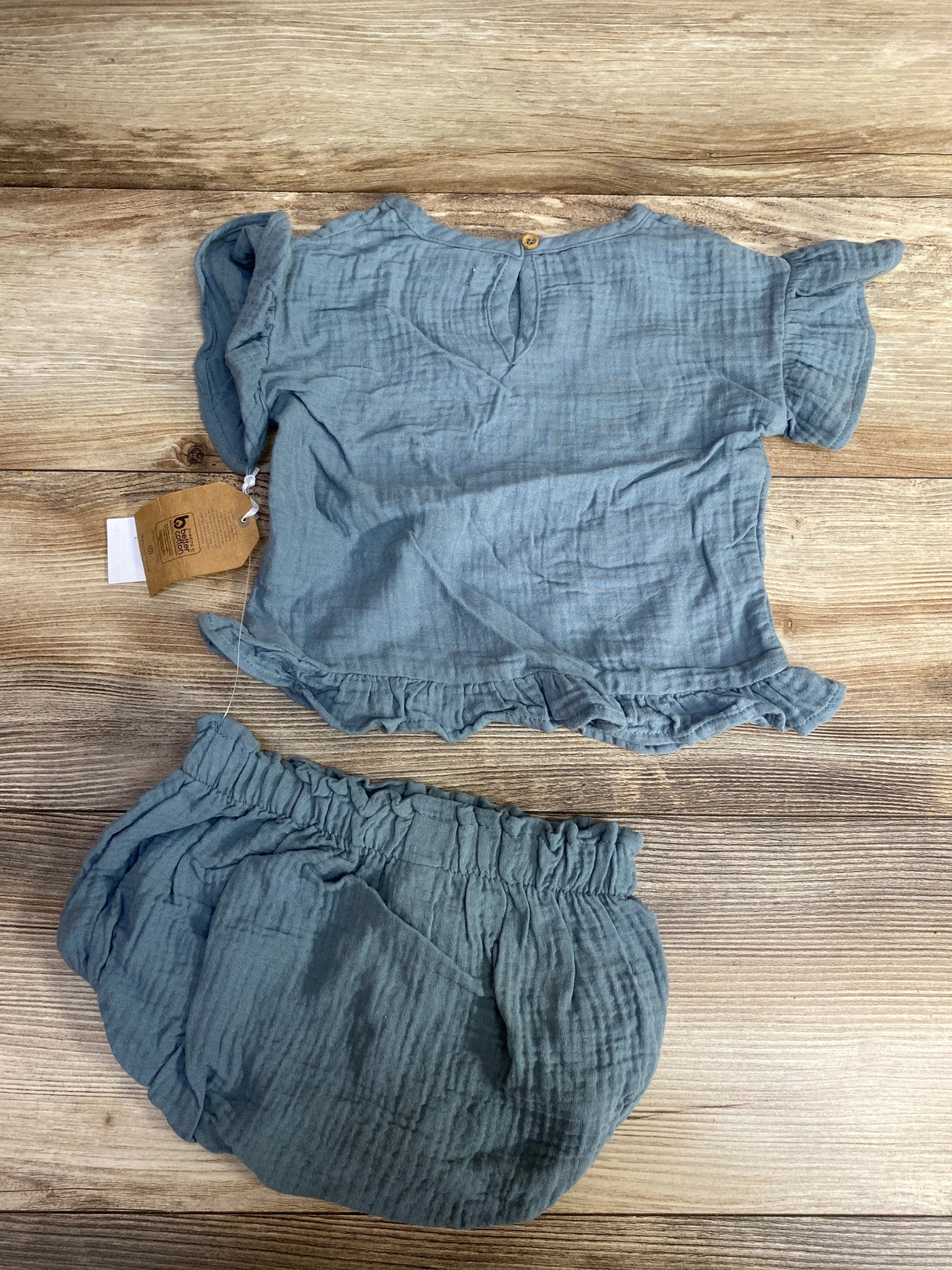 NEW Grayson Mini 2pc Gauze Top & Bottoms Set Blue sz 18m