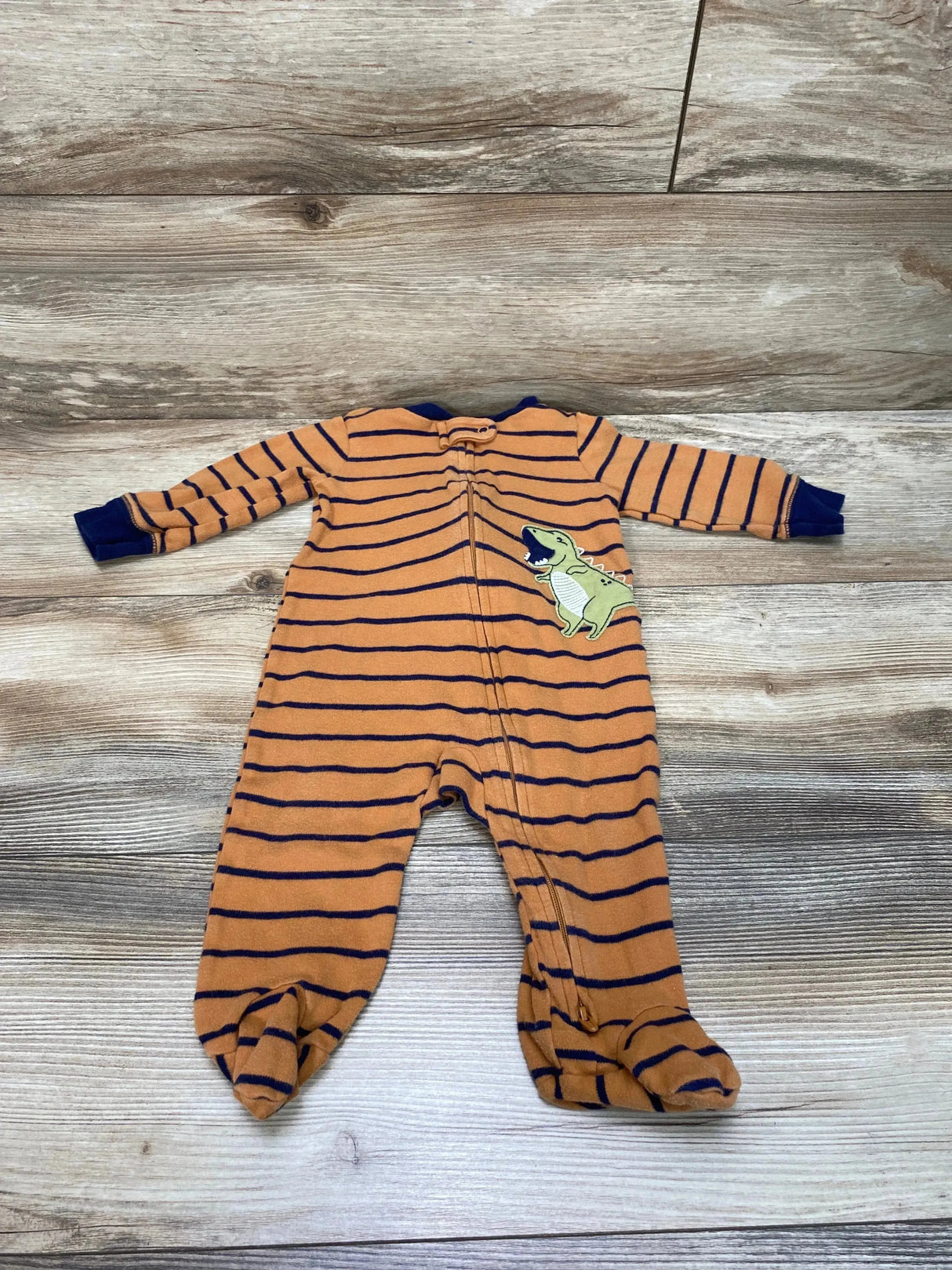Carter's Striped Dino Sleeper Brown sz 6m - Me n Mommy To Be