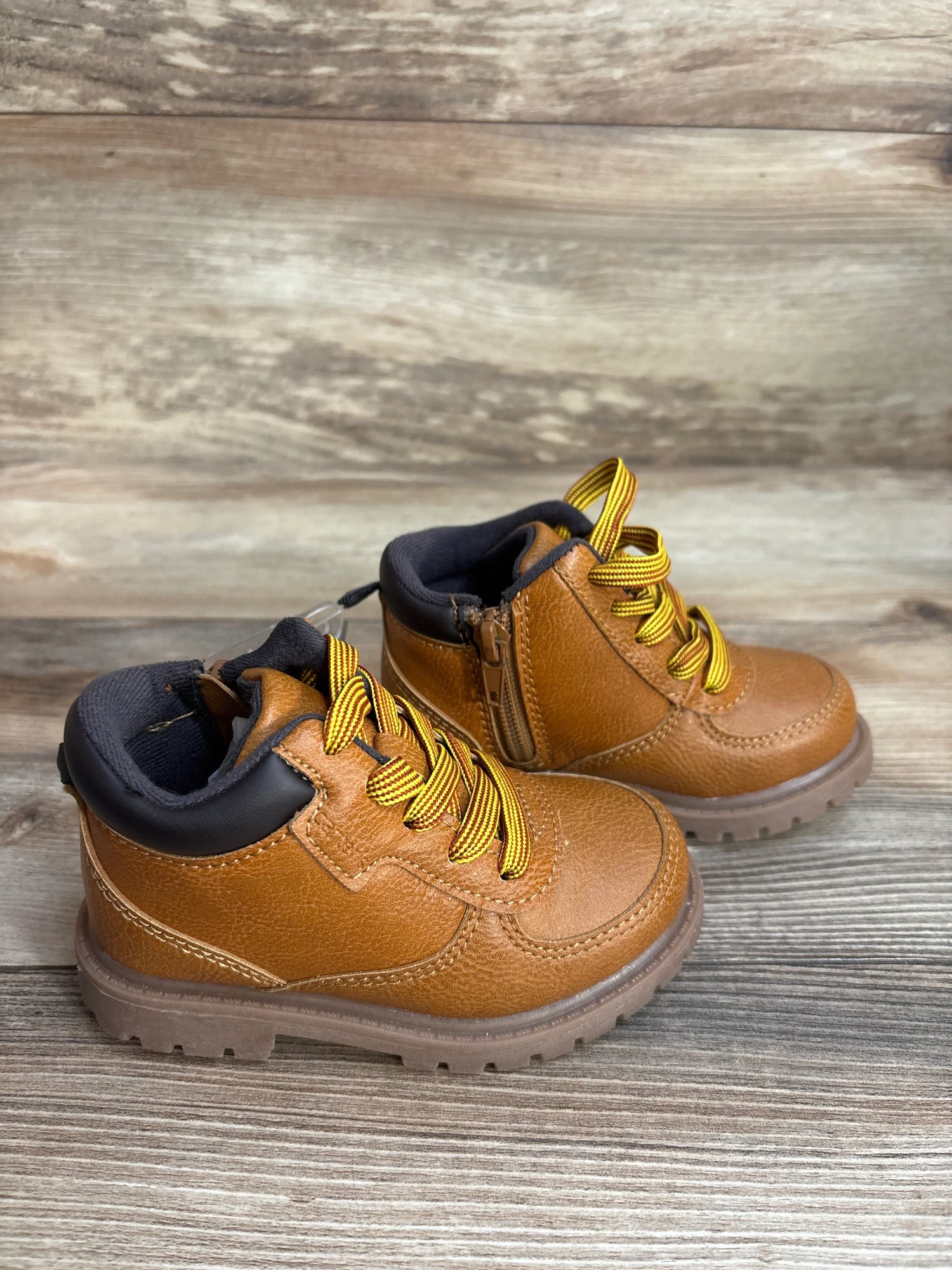 NEW Carter's Boston Faux Leather High-Top Boots Brown sz 7c