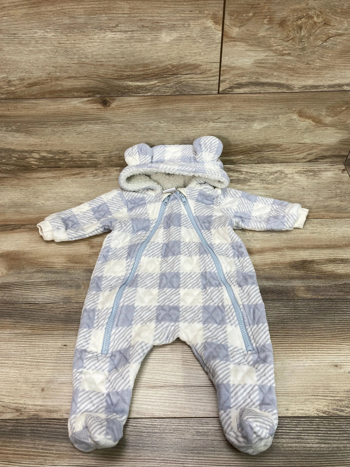 Ever & Ever Plaid Hooded Bunting White sz 3m - Me n Mommy To Be