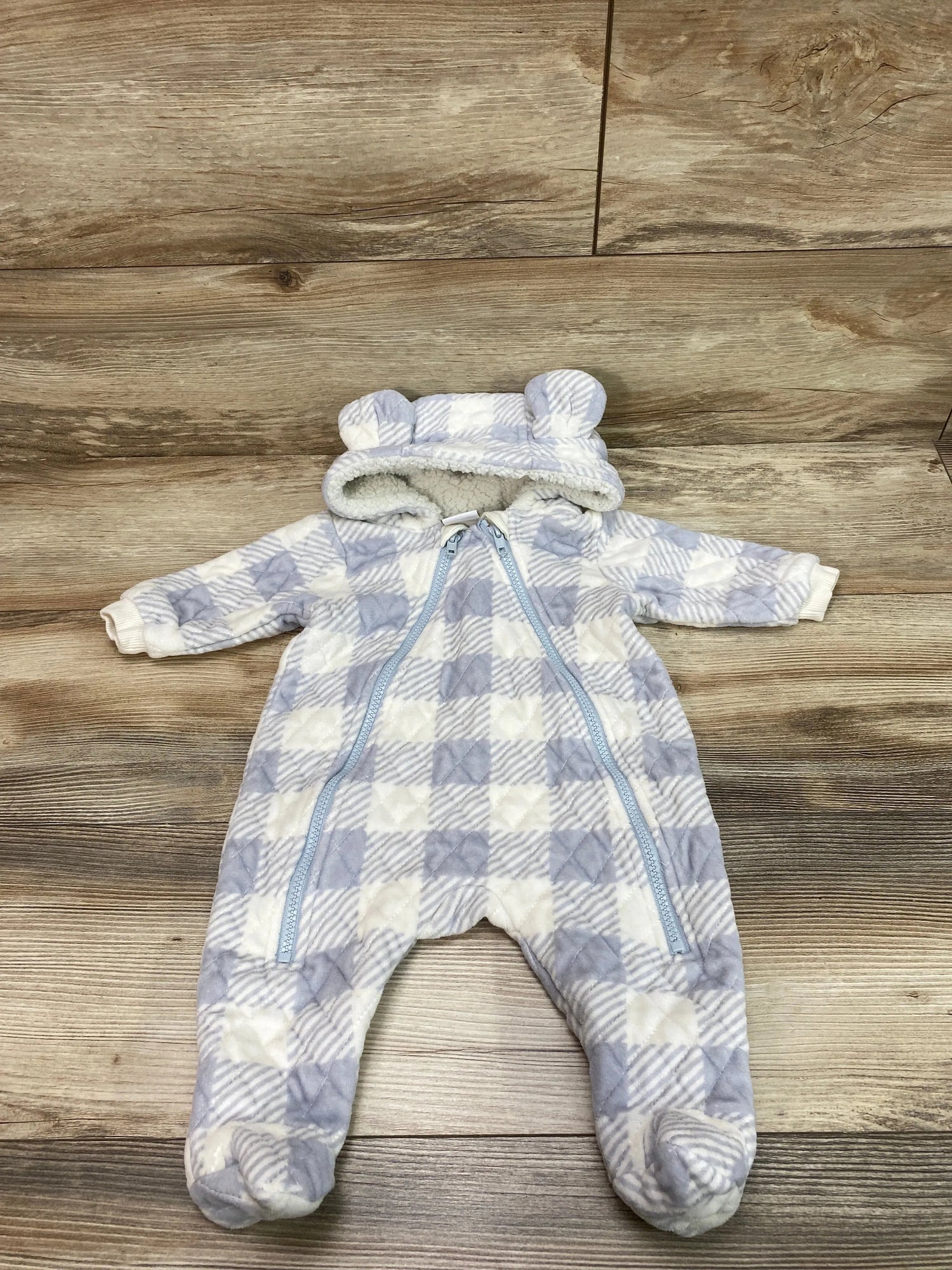 Ever & Ever Plaid Hooded Bunting White sz 3m - Me n Mommy To Be
